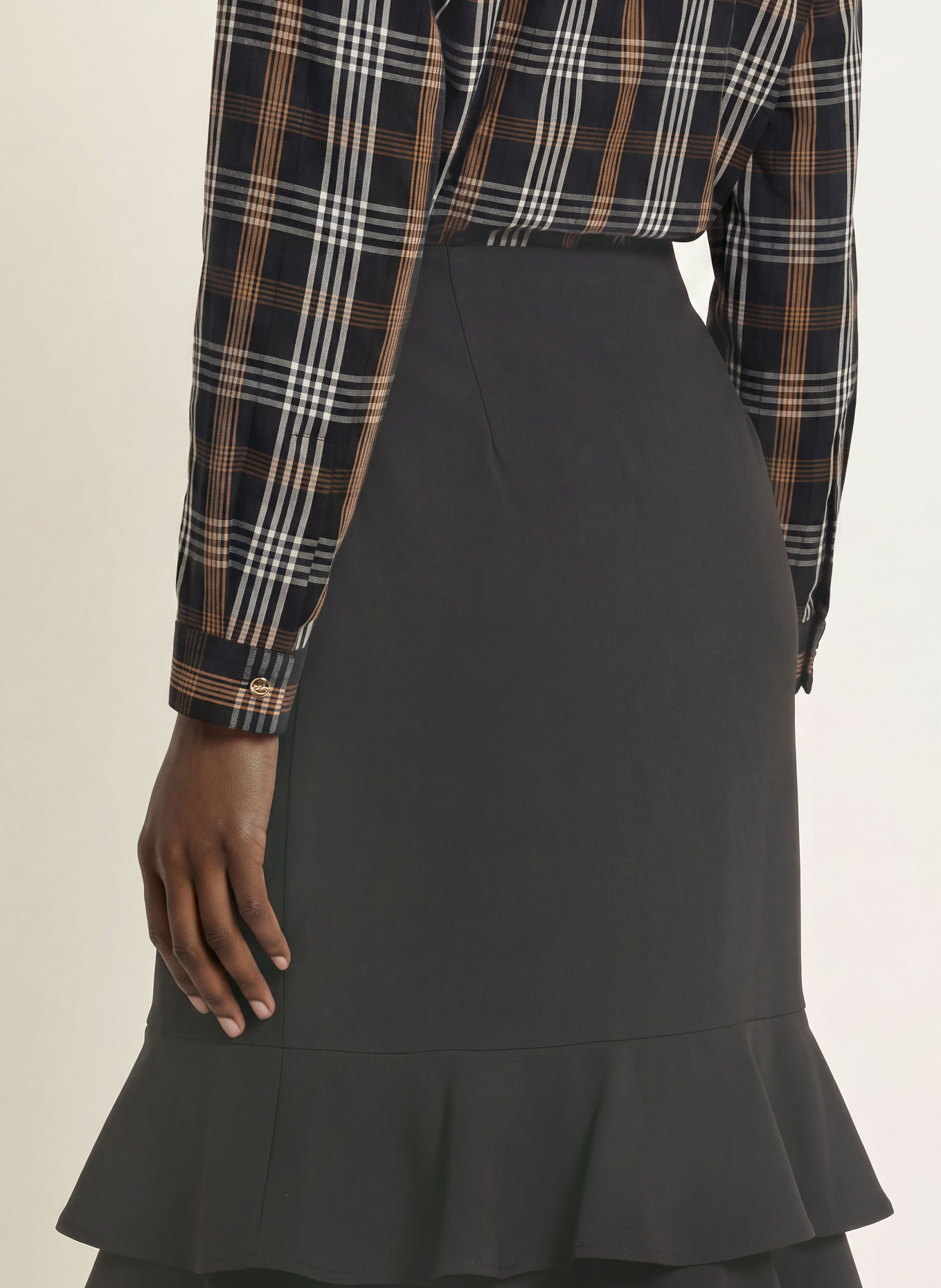 CLAUDIE PIERLOT Rock mit Volants: SCHWARZ
