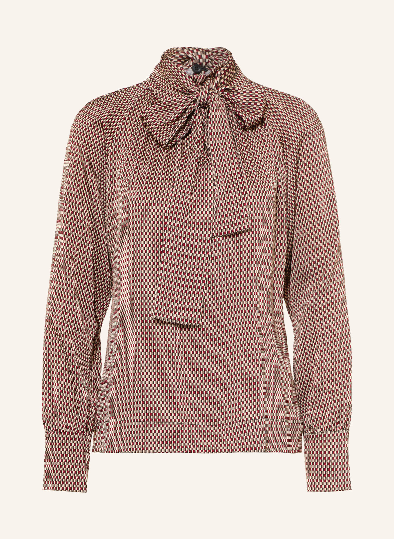 REISS Schluppenbluse EDEN: DUNKELROT / BEIGE / KHAKI
