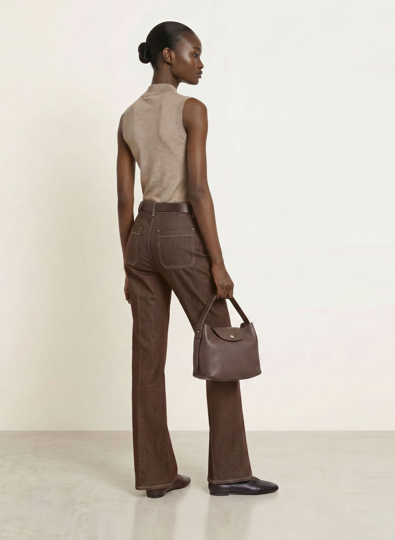 REISS Gebreide top EVELYN van merinowol: BEIGE
