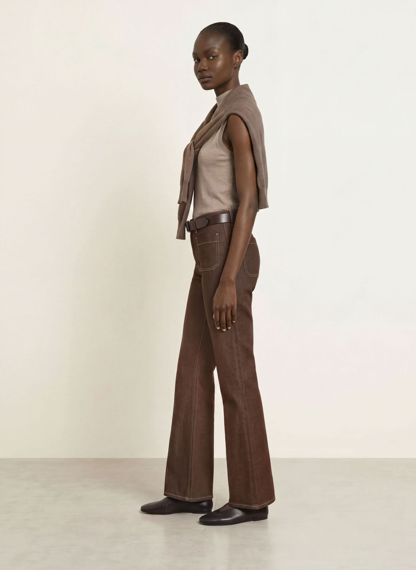 REISS Gebreide top EVELYN van merinowol: BEIGE