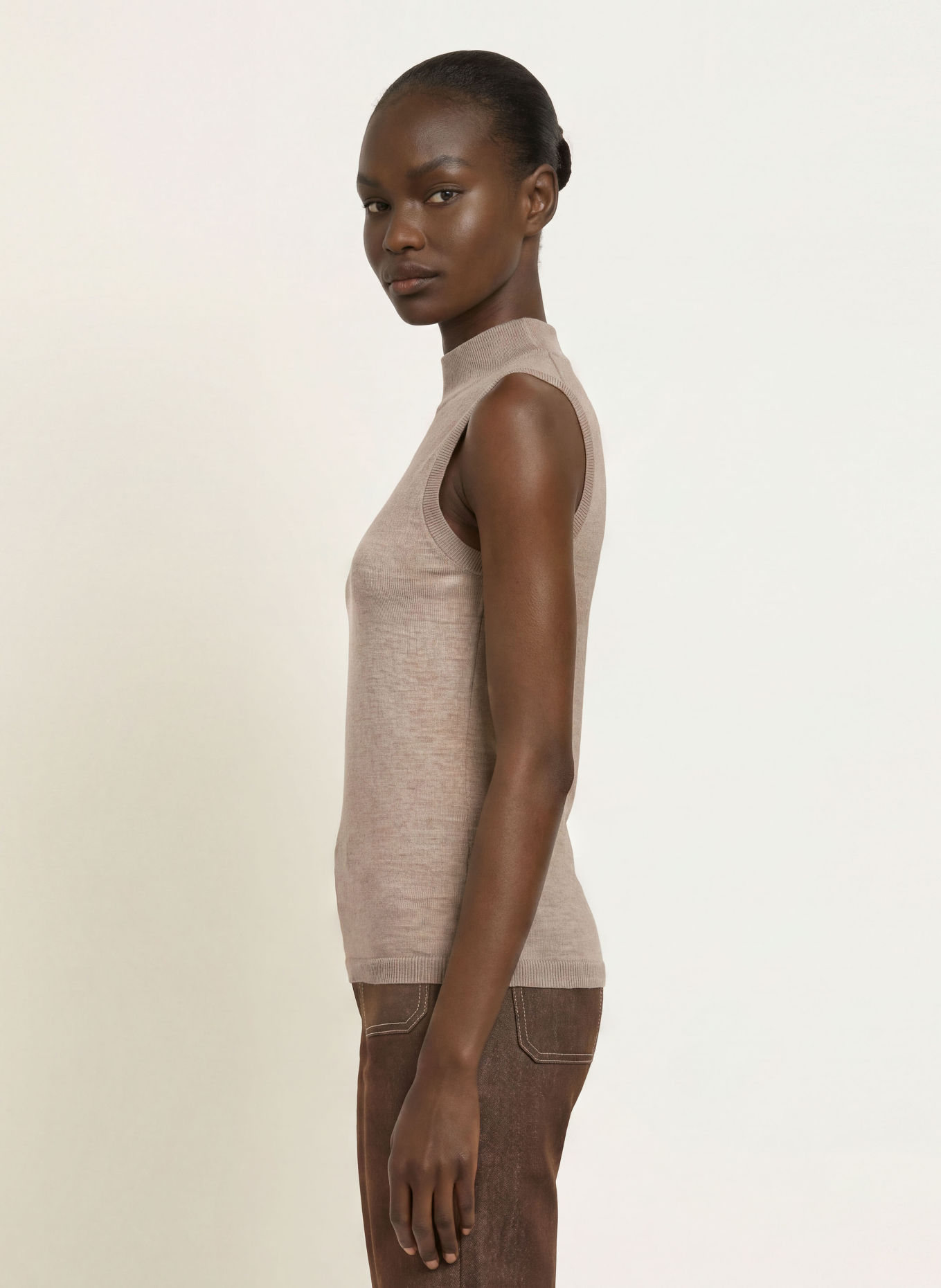 REISS Gebreide top EVELYN van merinowol: BEIGE