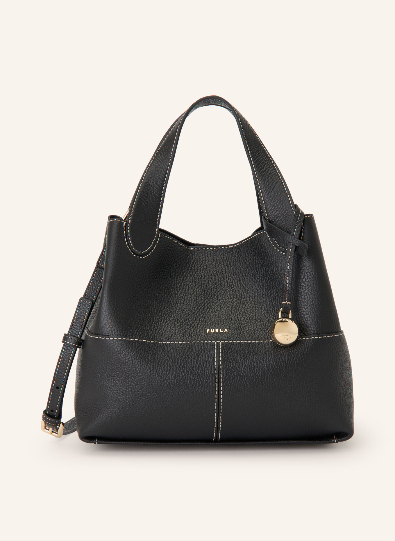 FURLA Buideltas PRIMROSE MEDIUM met Pouch: ZWART / GOUD