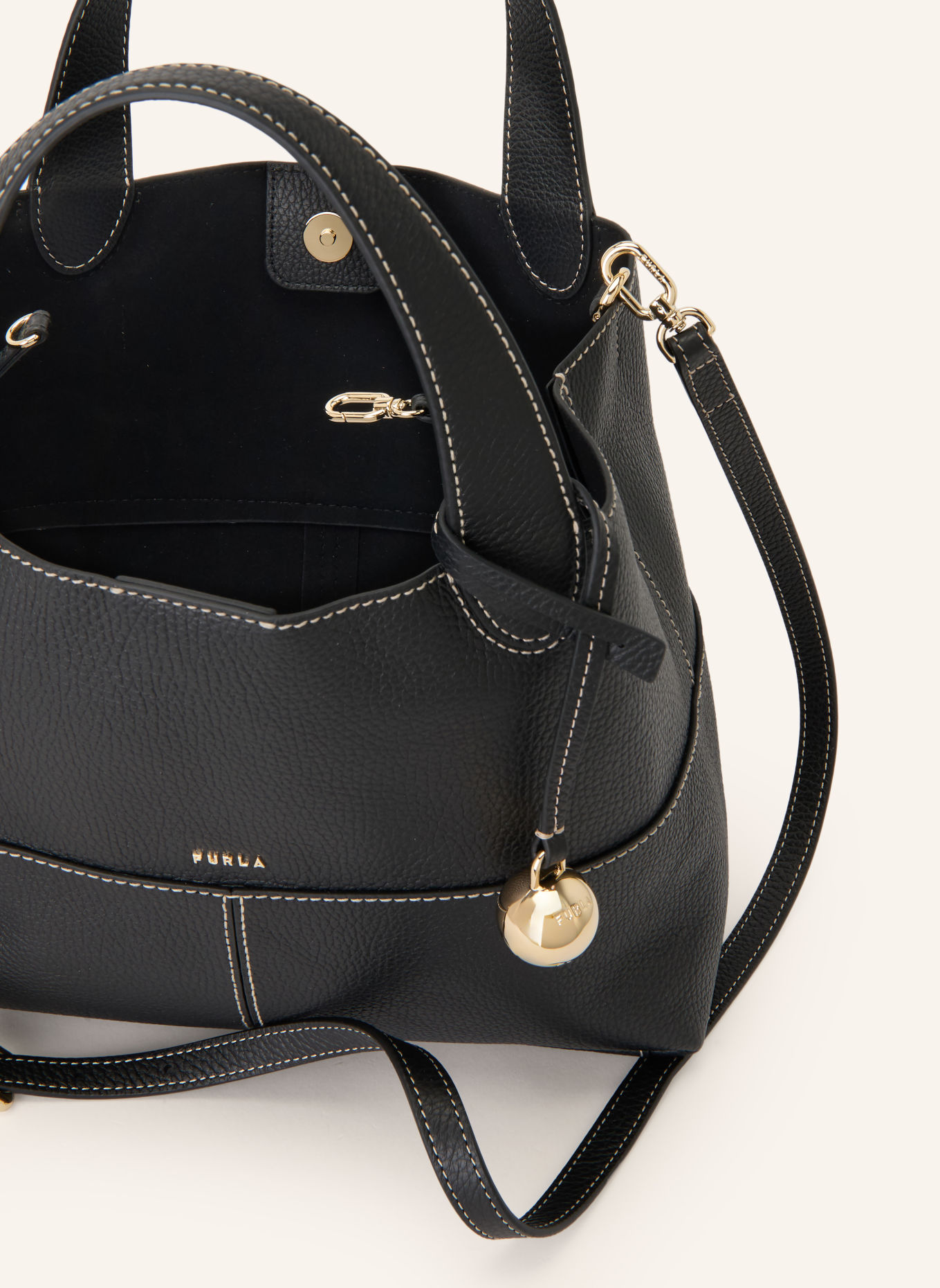 FURLA Buideltas PRIMROSE MEDIUM met Pouch: ZWART / GOUD
