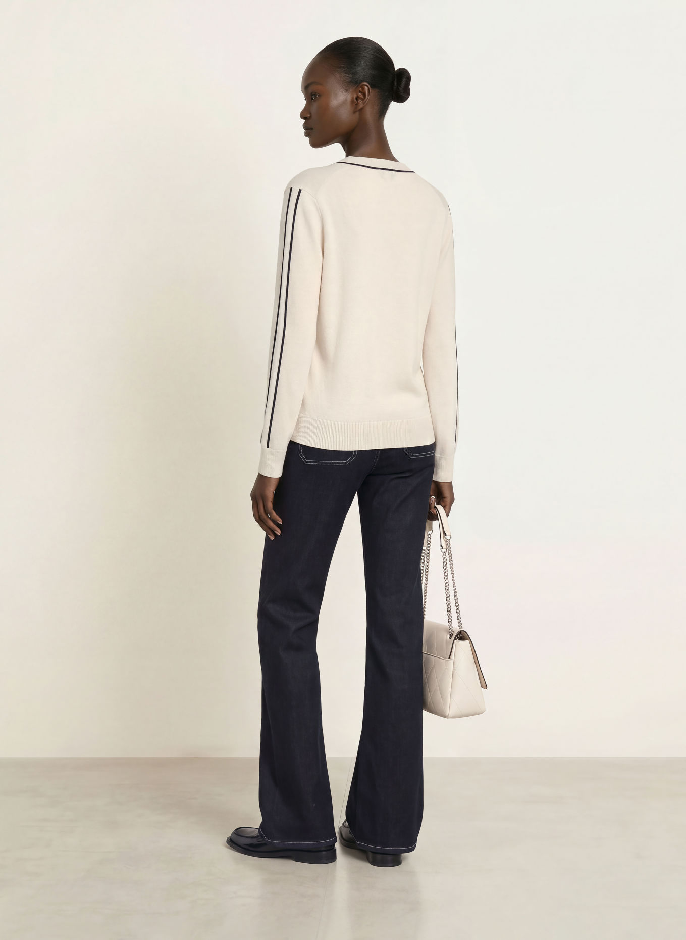REISS Pullover MILA: ECRU / DUNKELBLAU