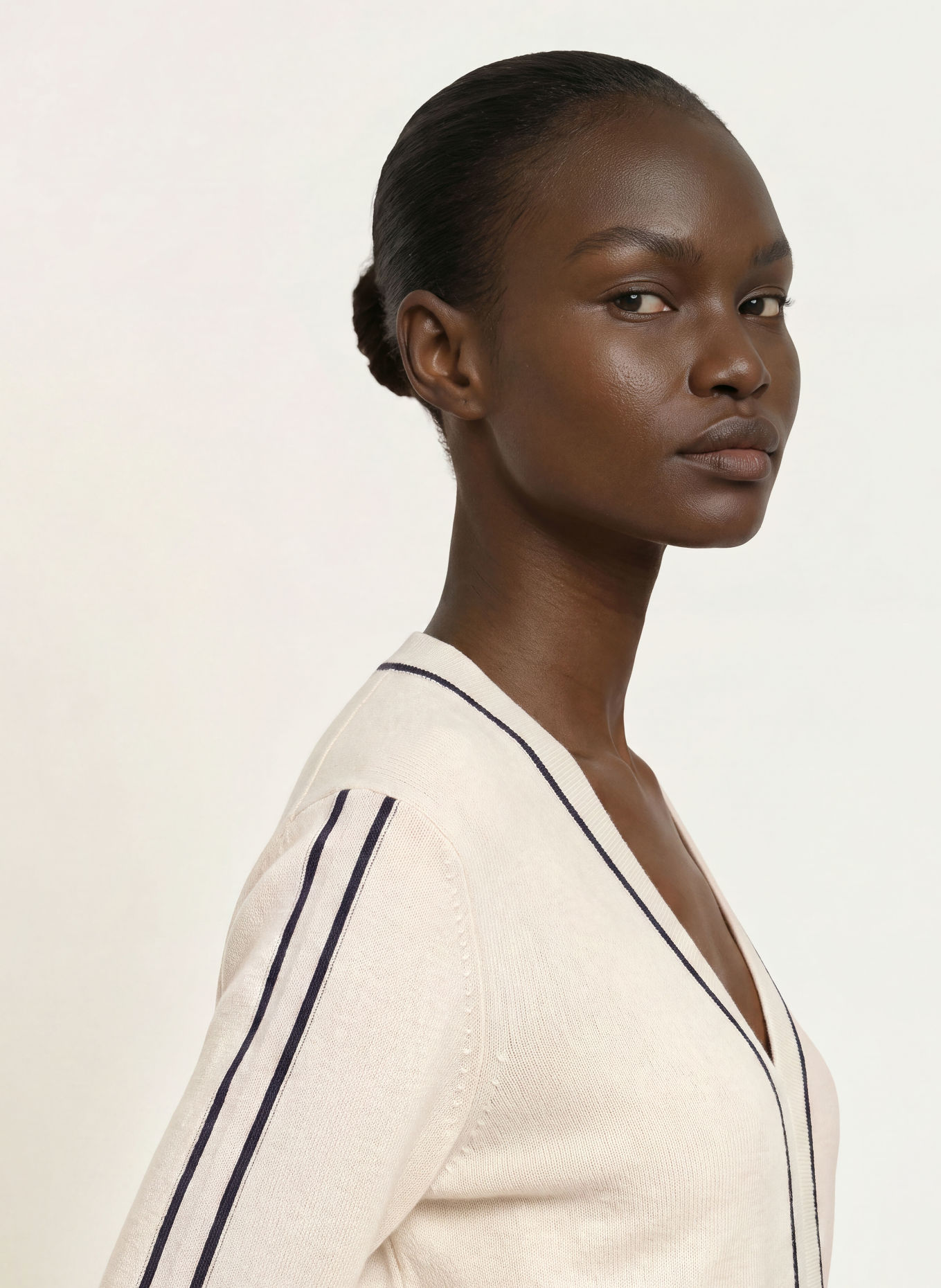 REISS Pullover MILA: ECRU / DUNKELBLAU