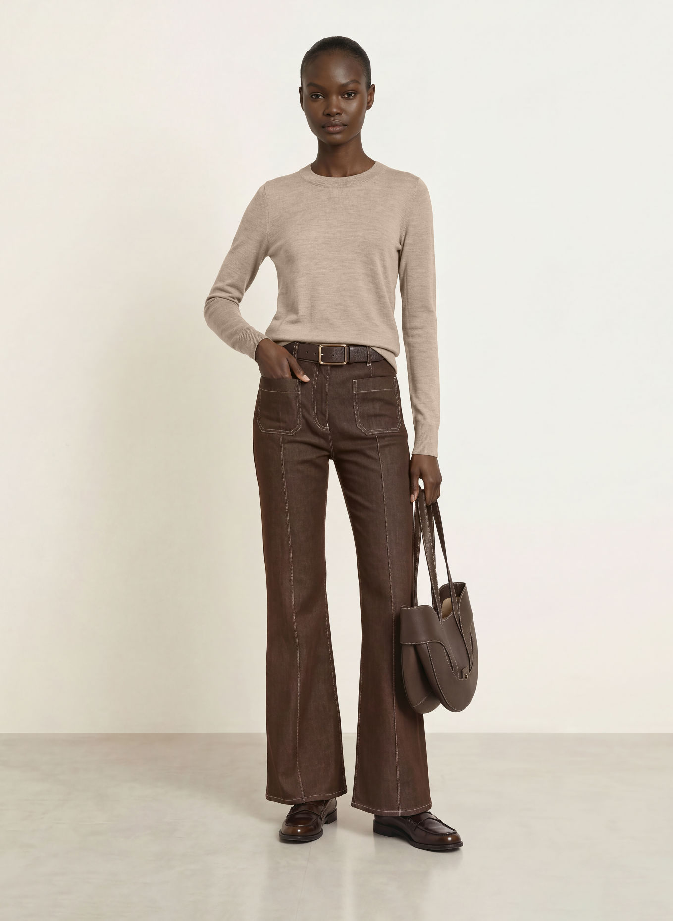 REISS Trui SADIE van merinowol: BEIGE