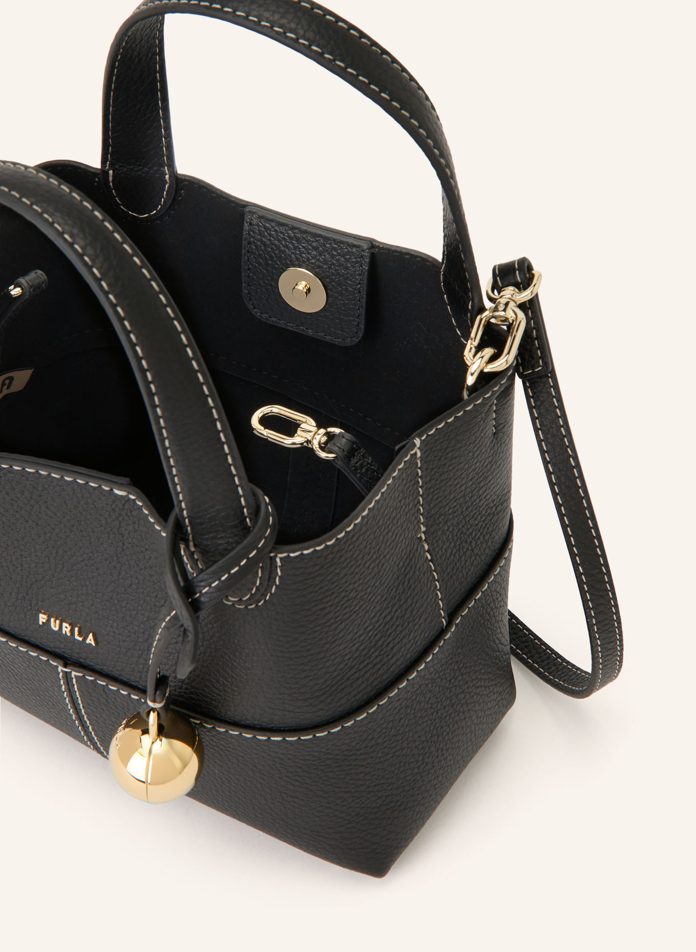 FURLA Handtas PRIMROSE MINI: ZWART / GOUD