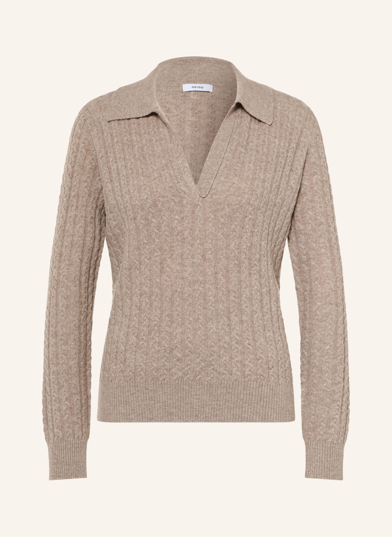 REISS Strick-Poloshirt MILLIE: BEIGE
