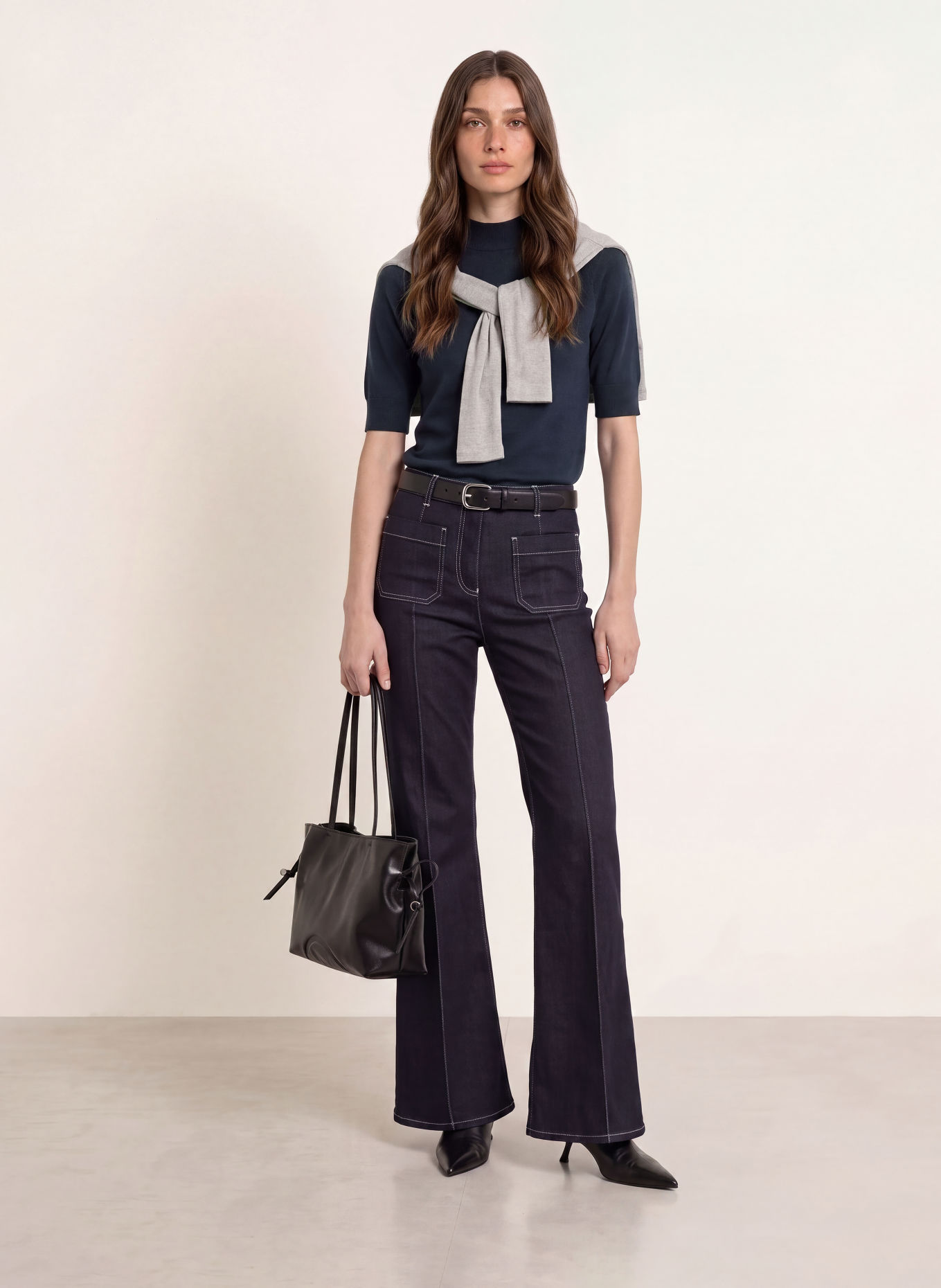 REISS Strickshirt SIENNA: DUNKELBLAU