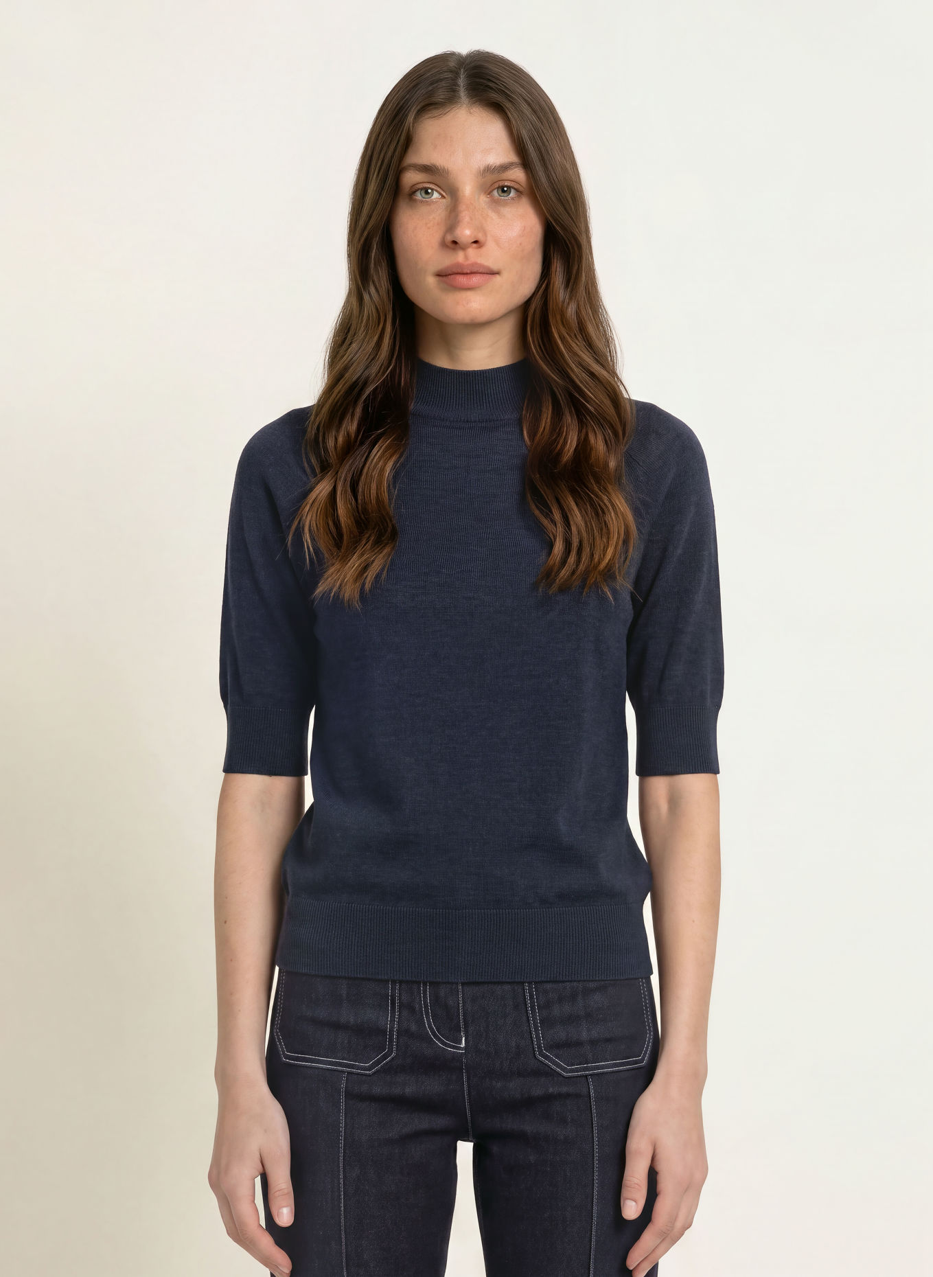 REISS Strickshirt SIENNA: DUNKELBLAU