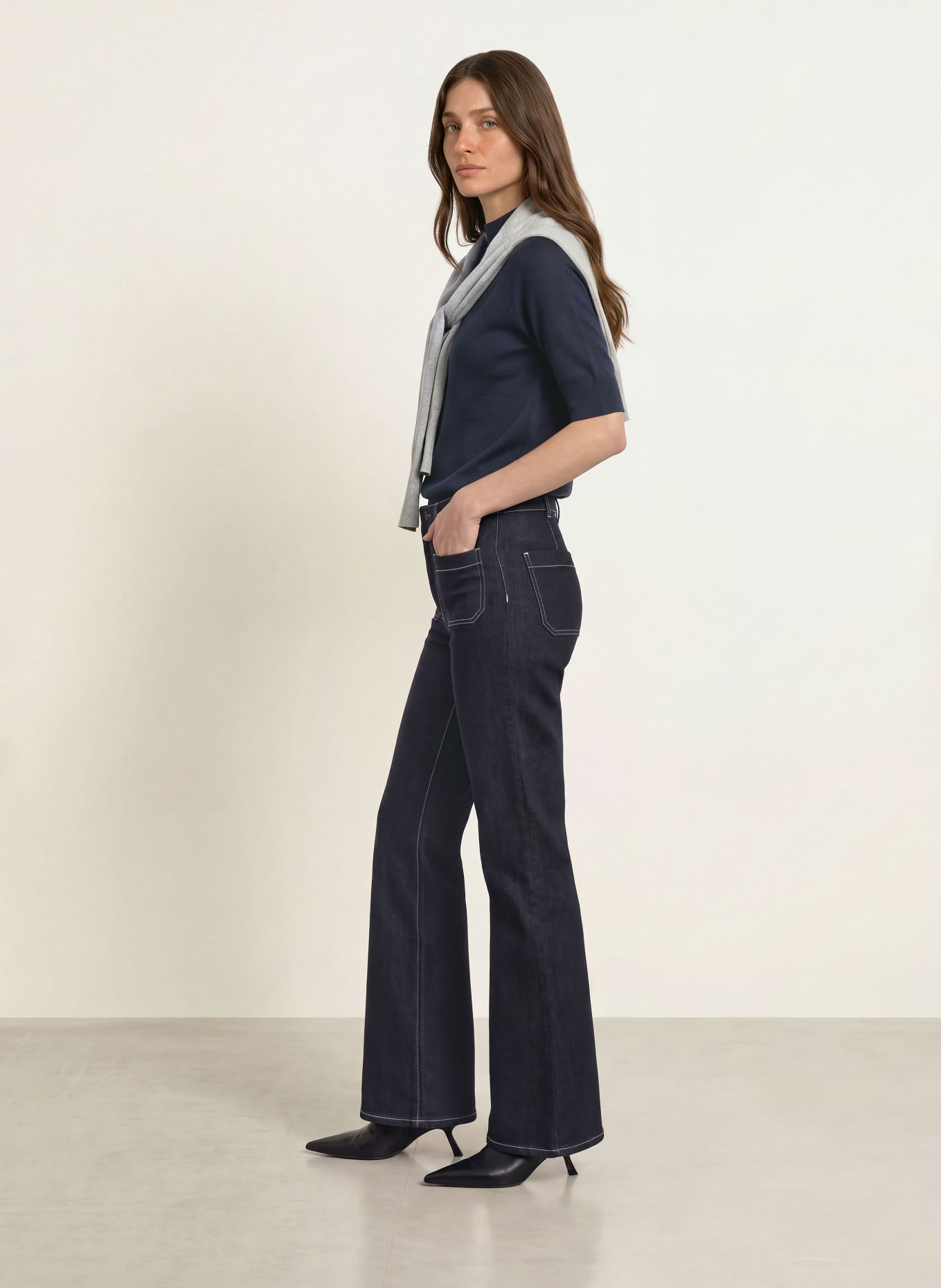 REISS Strickshirt SIENNA: DUNKELBLAU