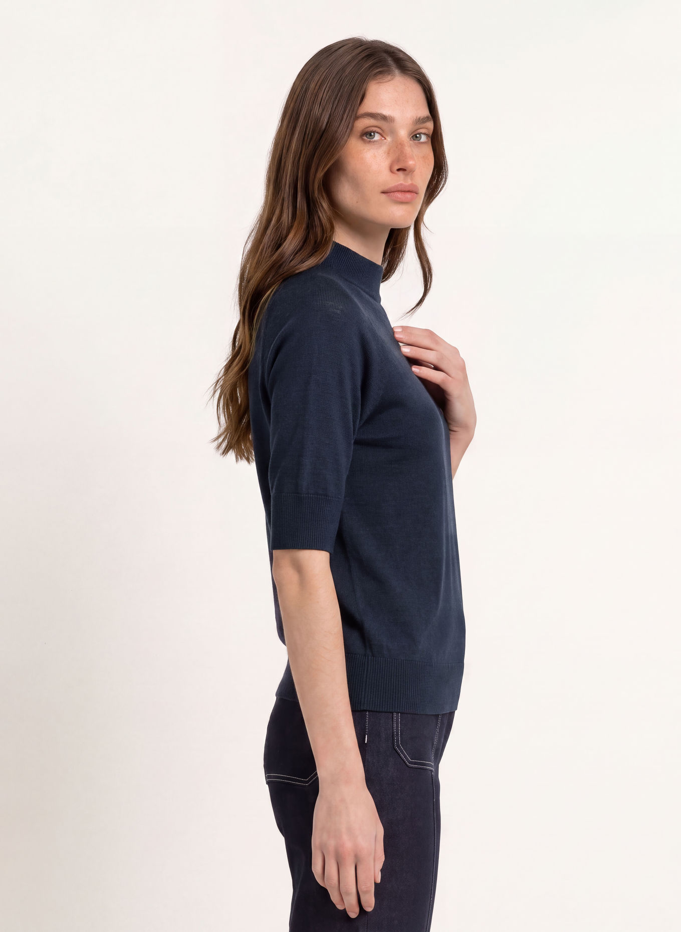 REISS Strickshirt SIENNA: DUNKELBLAU