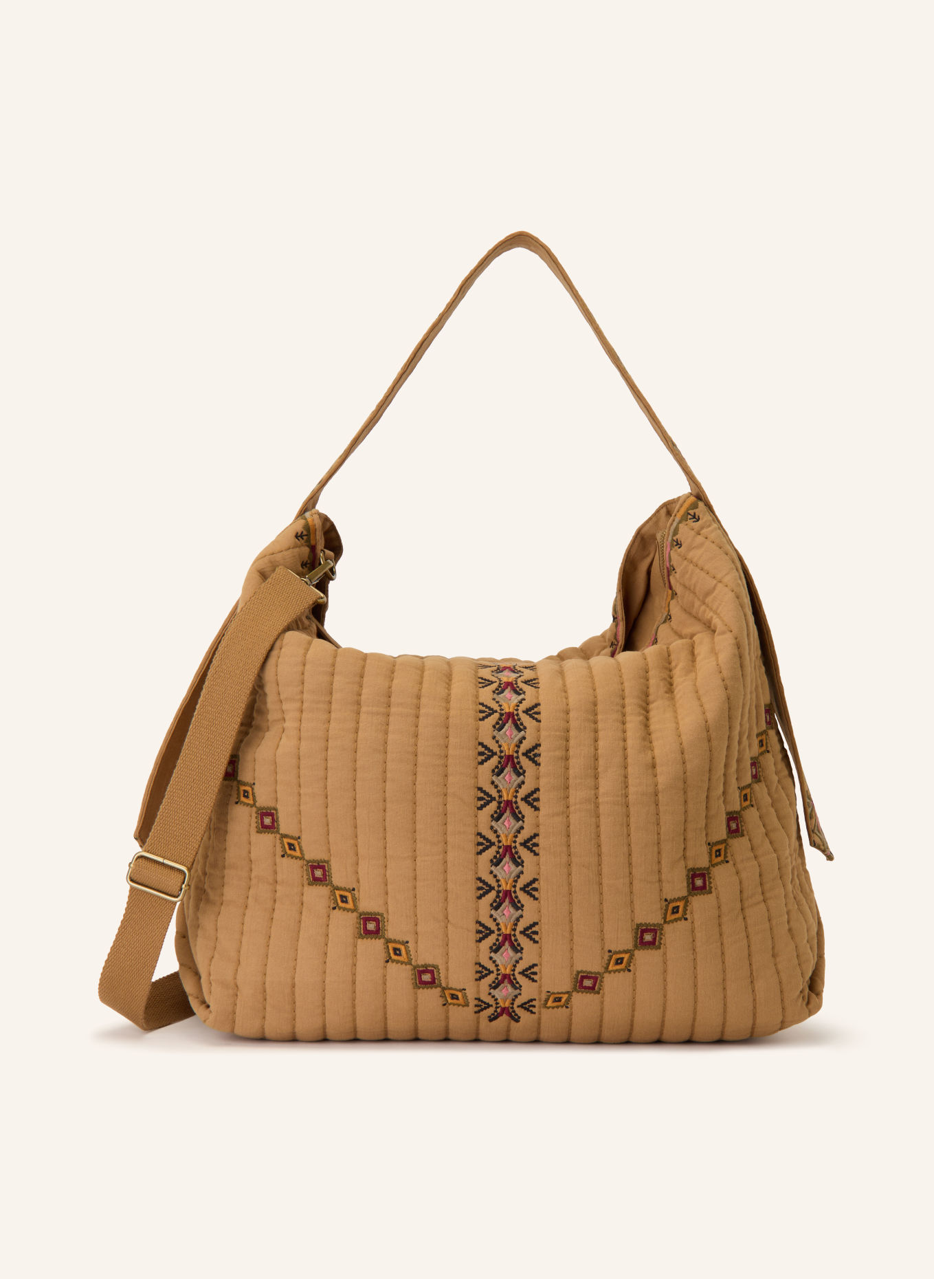 ba&sh Shopper LENNY: BEIGE / MÖRKRÖD / OLIVGRÖN