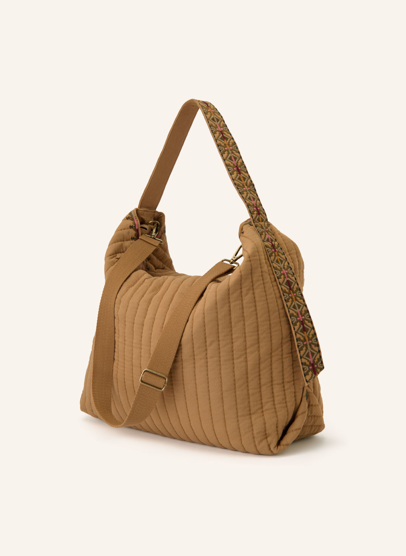 ba&sh Shopper LENNY: BEIGE / MÖRKRÖD / OLIVGRÖN