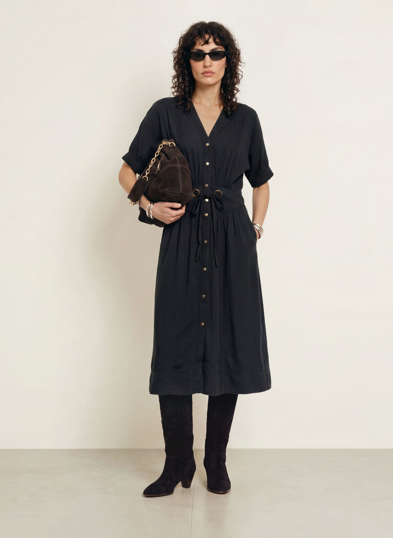 ba&sh Hemdblusenkleid PARISA: DUNKELGRAU