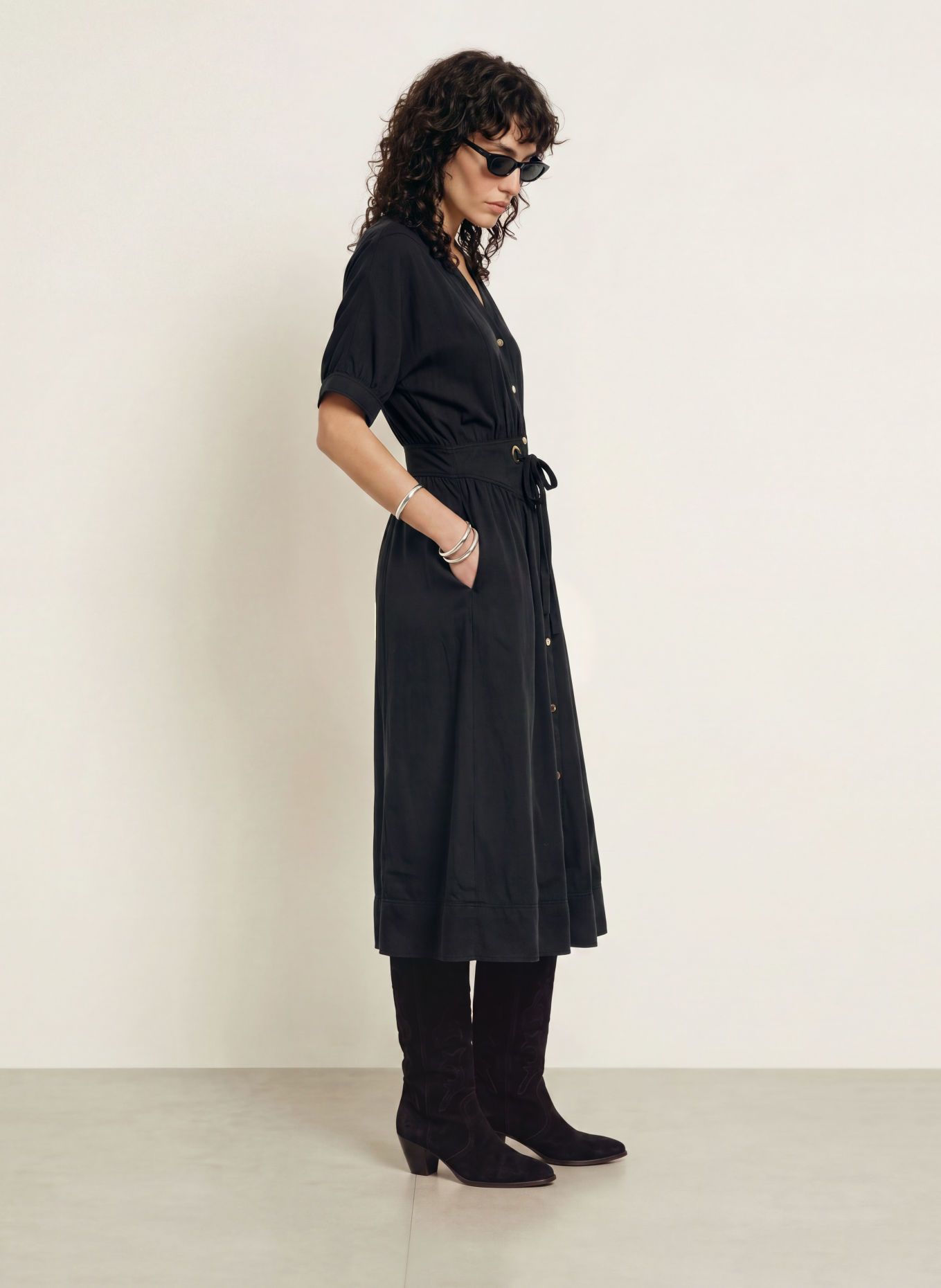 ba&sh Hemdblusenkleid PARISA: DUNKELGRAU