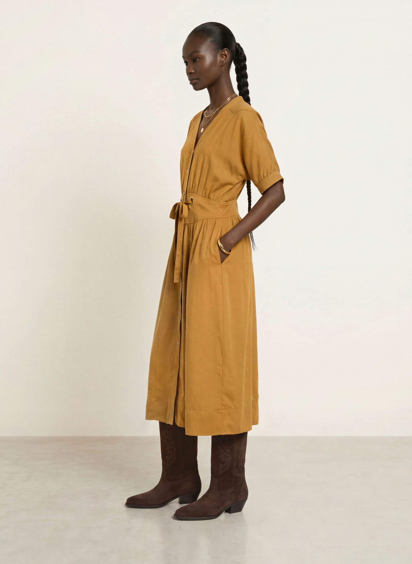 ba&sh Hemdblusenkleid PARISA: KHAKI