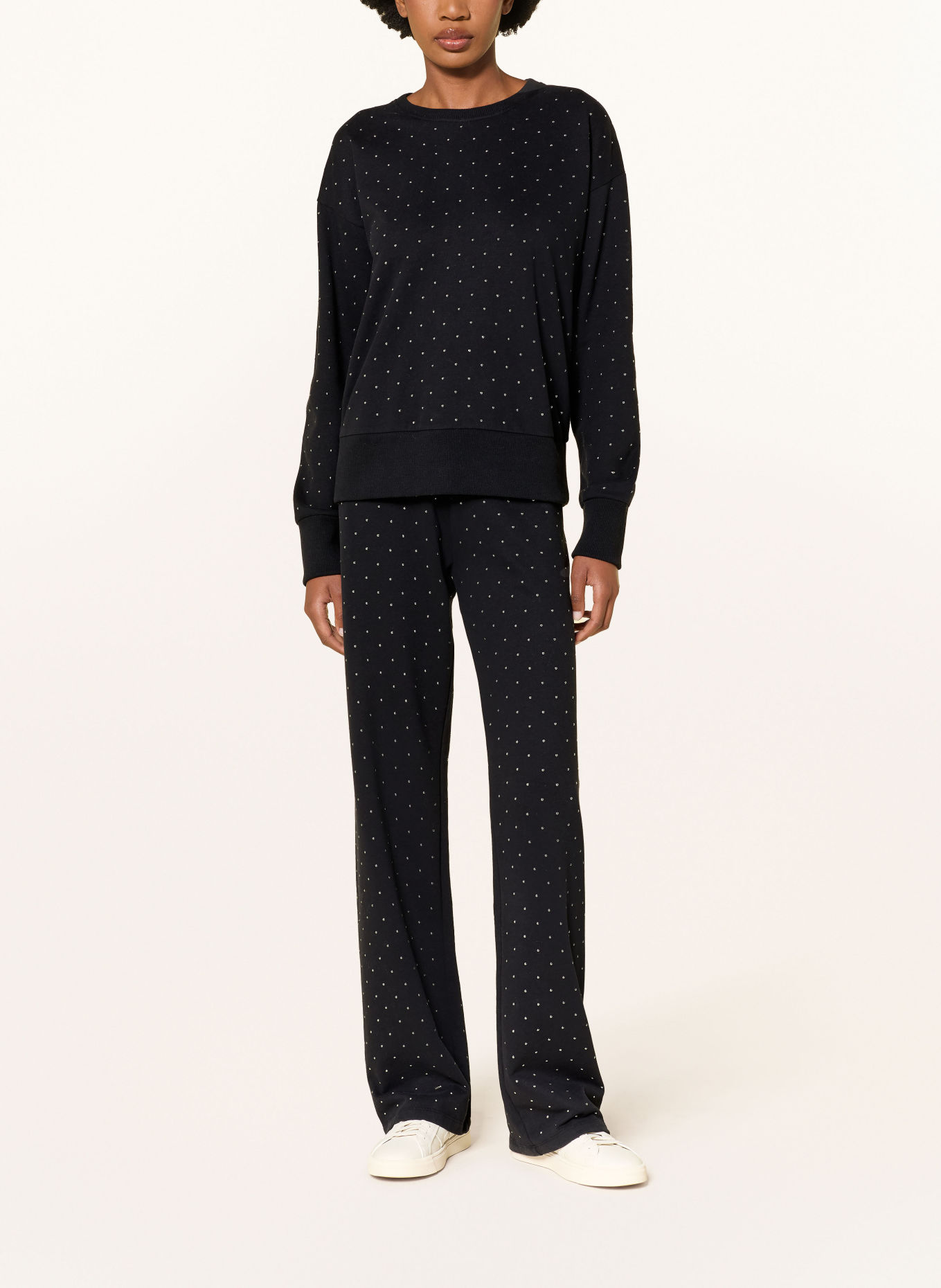 Juvia ANNELINA Sweatshirt with Studs: BLACK