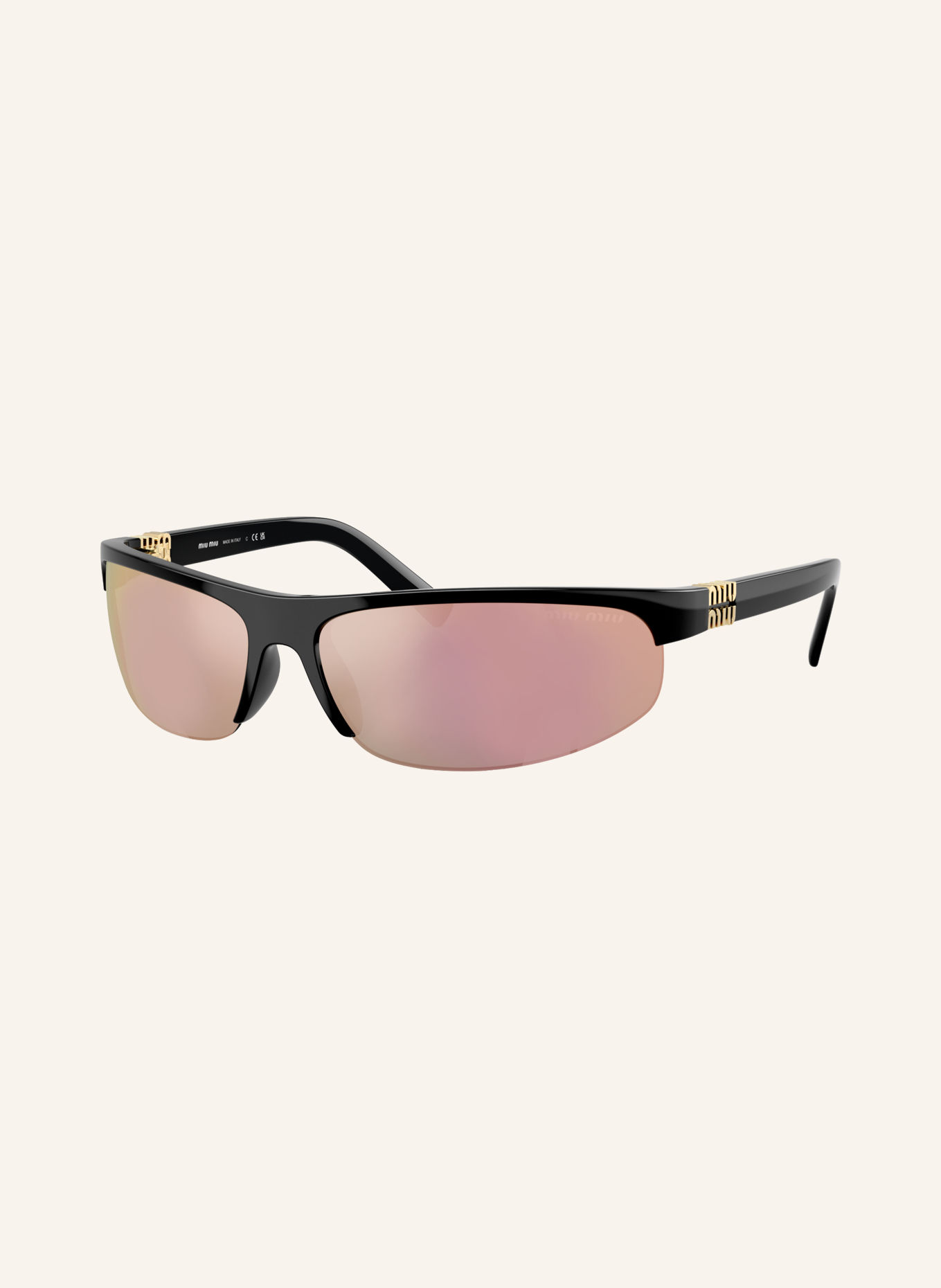 MIU MIU Sonnenbrille MU A02SF: SCHWARZ/ DUNKELGRAU VERSPIEGELT
