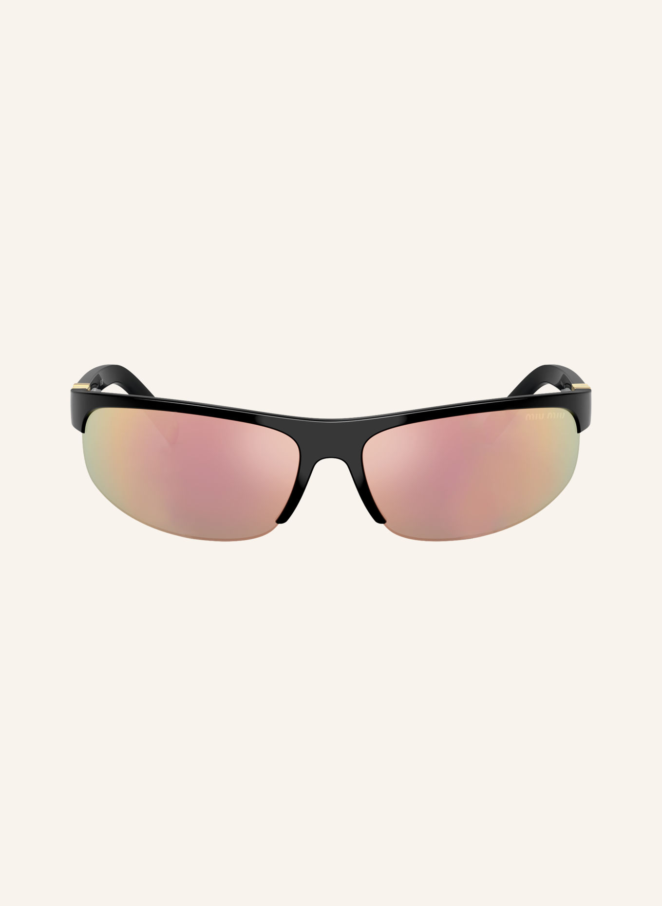 MIU MIU Sonnenbrille MU A02SF: SCHWARZ/ DUNKELGRAU VERSPIEGELT