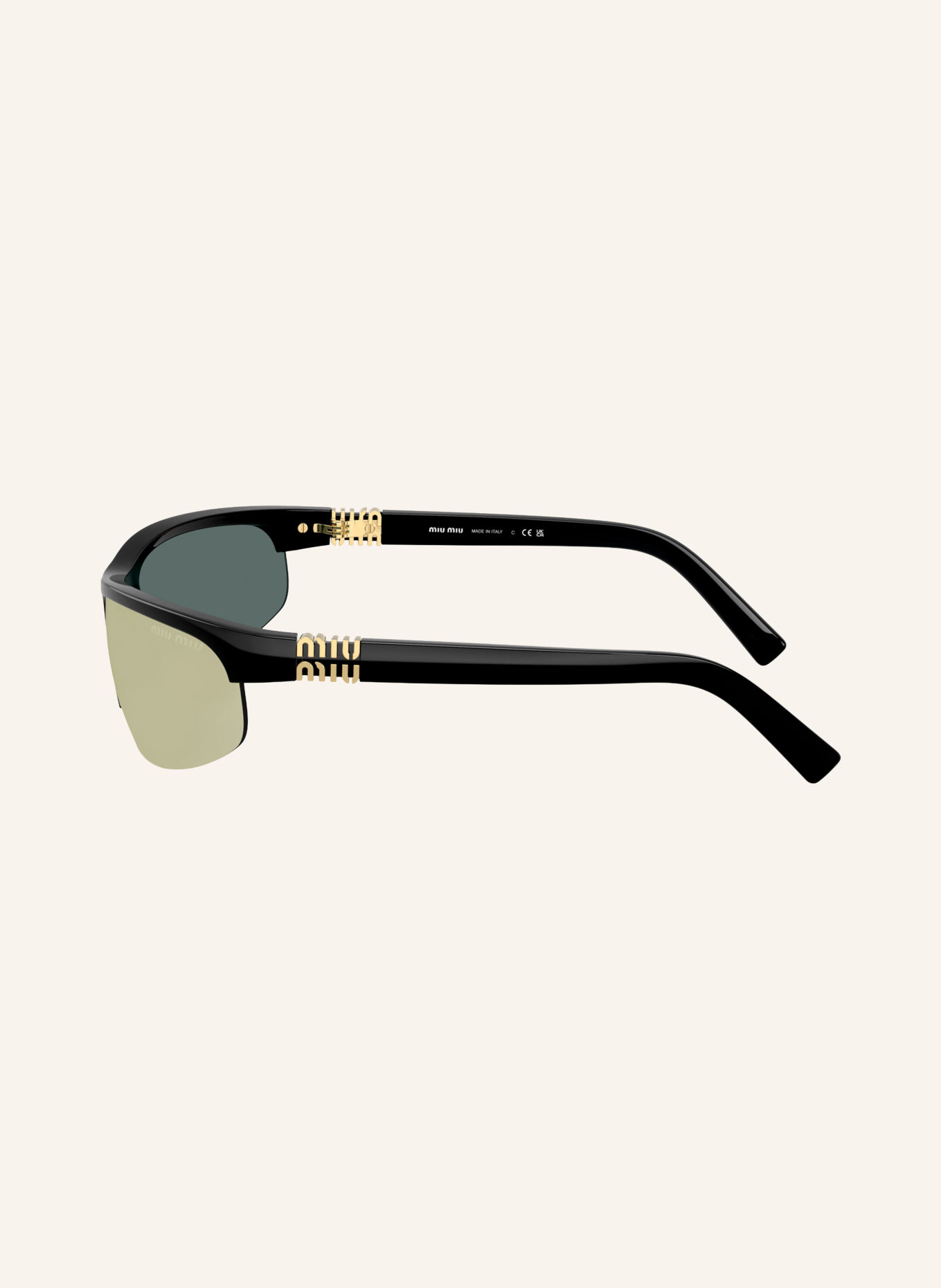 MIU MIU Sonnenbrille MU A02SF: SCHWARZ/ DUNKELGRAU VERSPIEGELT