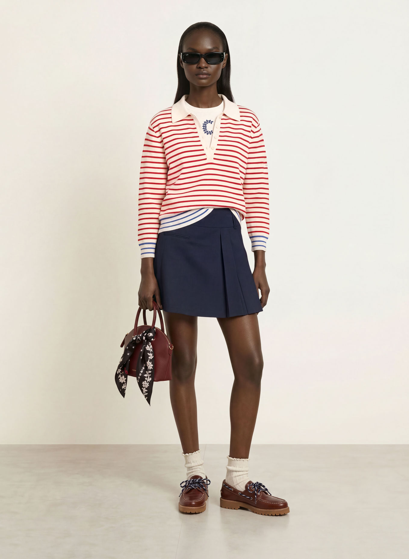 CLAUDIE PIERLOT Pullover: ROT / ECRU
