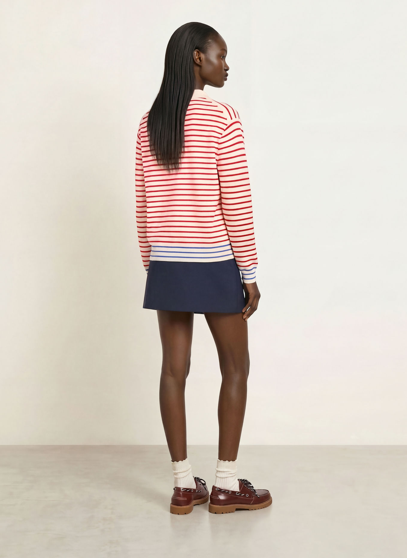 CLAUDIE PIERLOT Pullover: ROT / ECRU