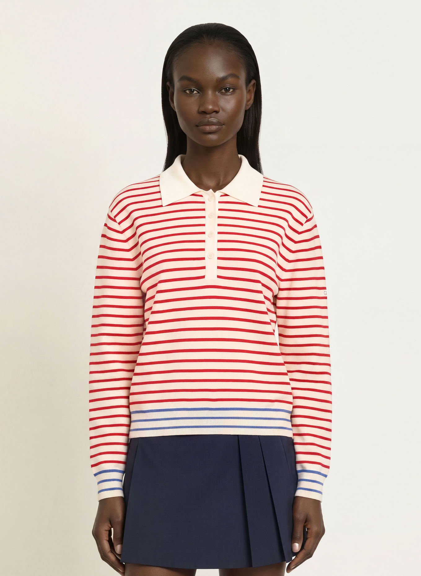 CLAUDIE PIERLOT Pullover: ROT / ECRU