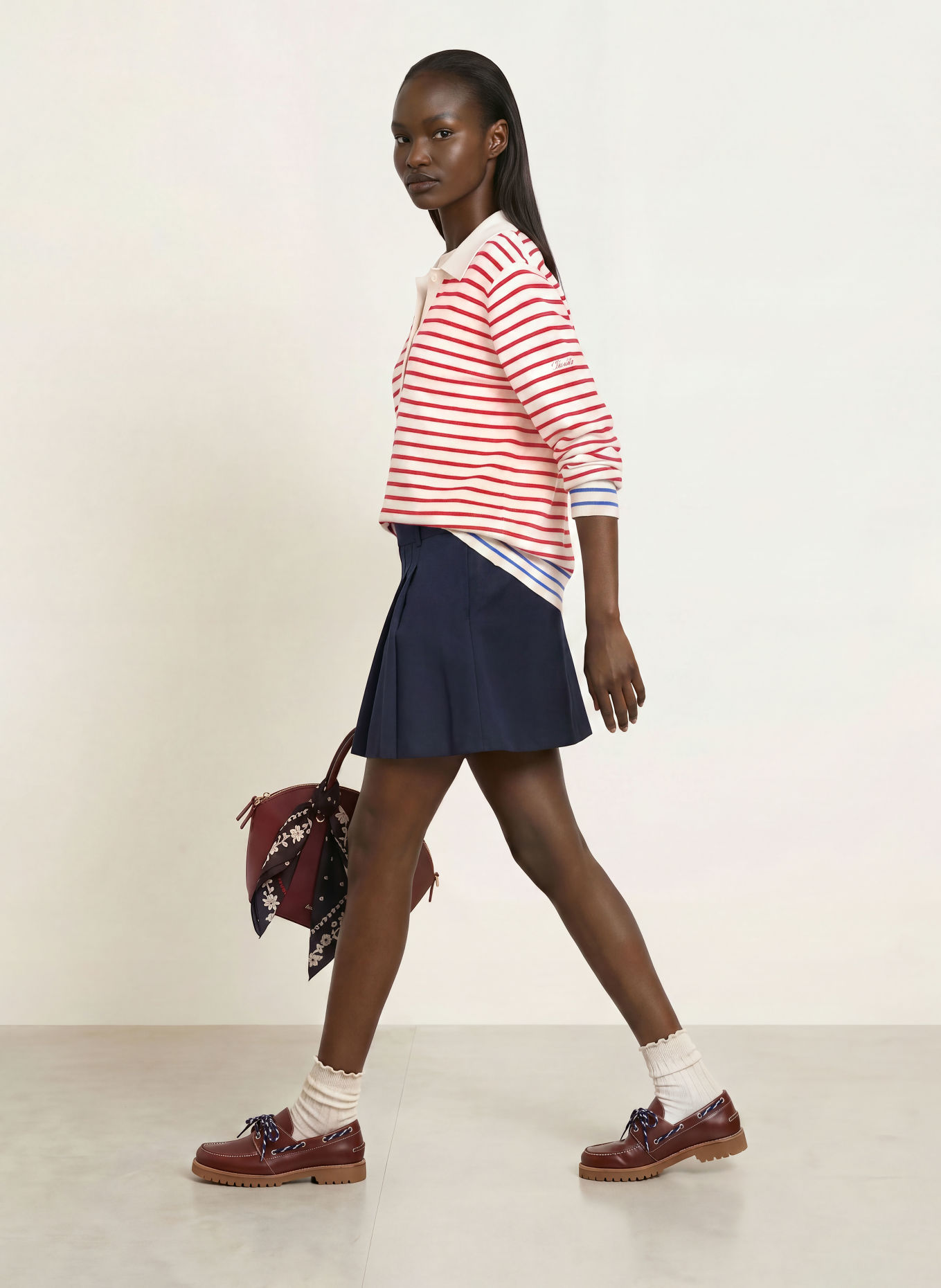 CLAUDIE PIERLOT Pullover: ROT / ECRU