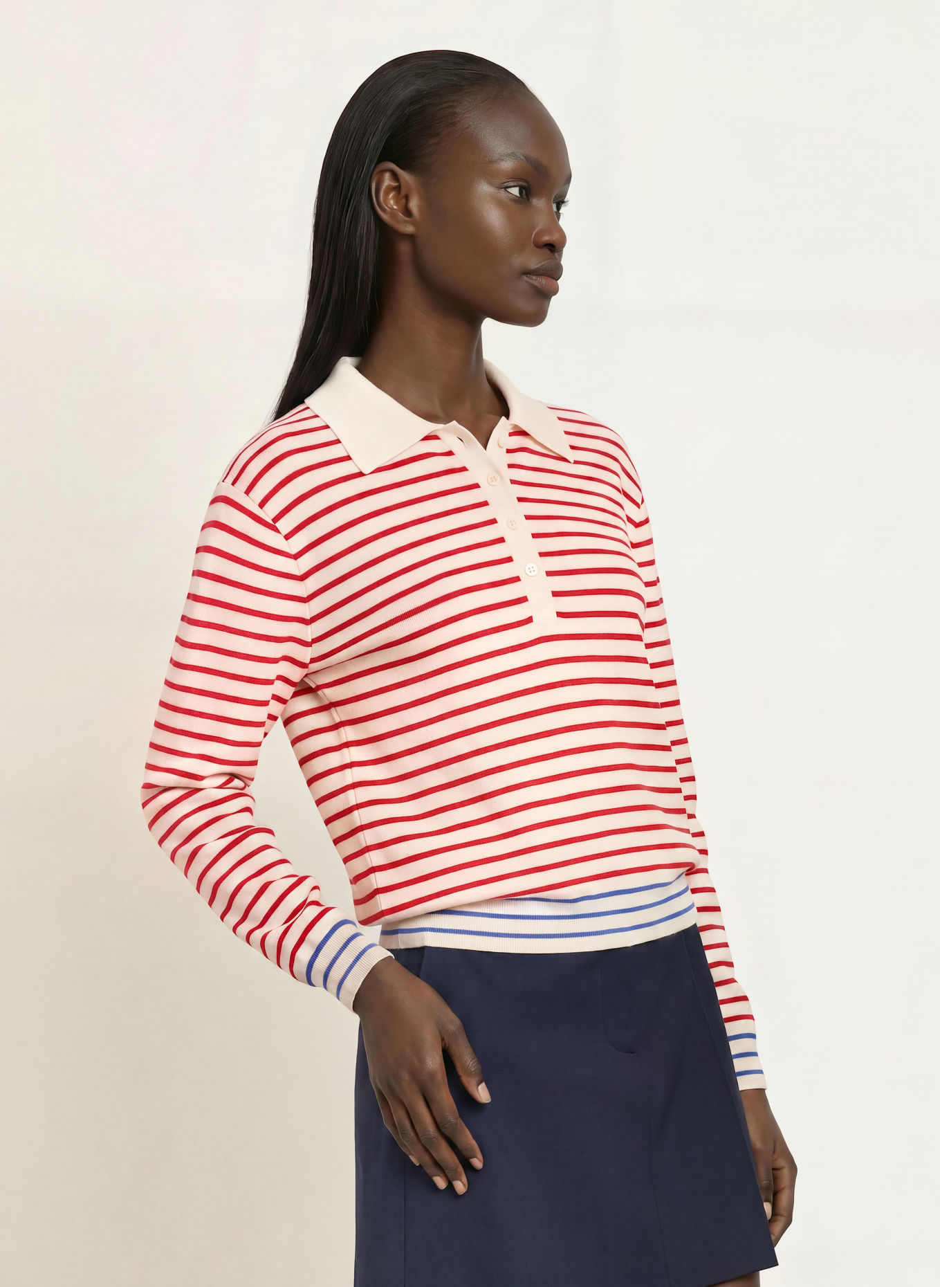 CLAUDIE PIERLOT Pullover: ROT / ECRU