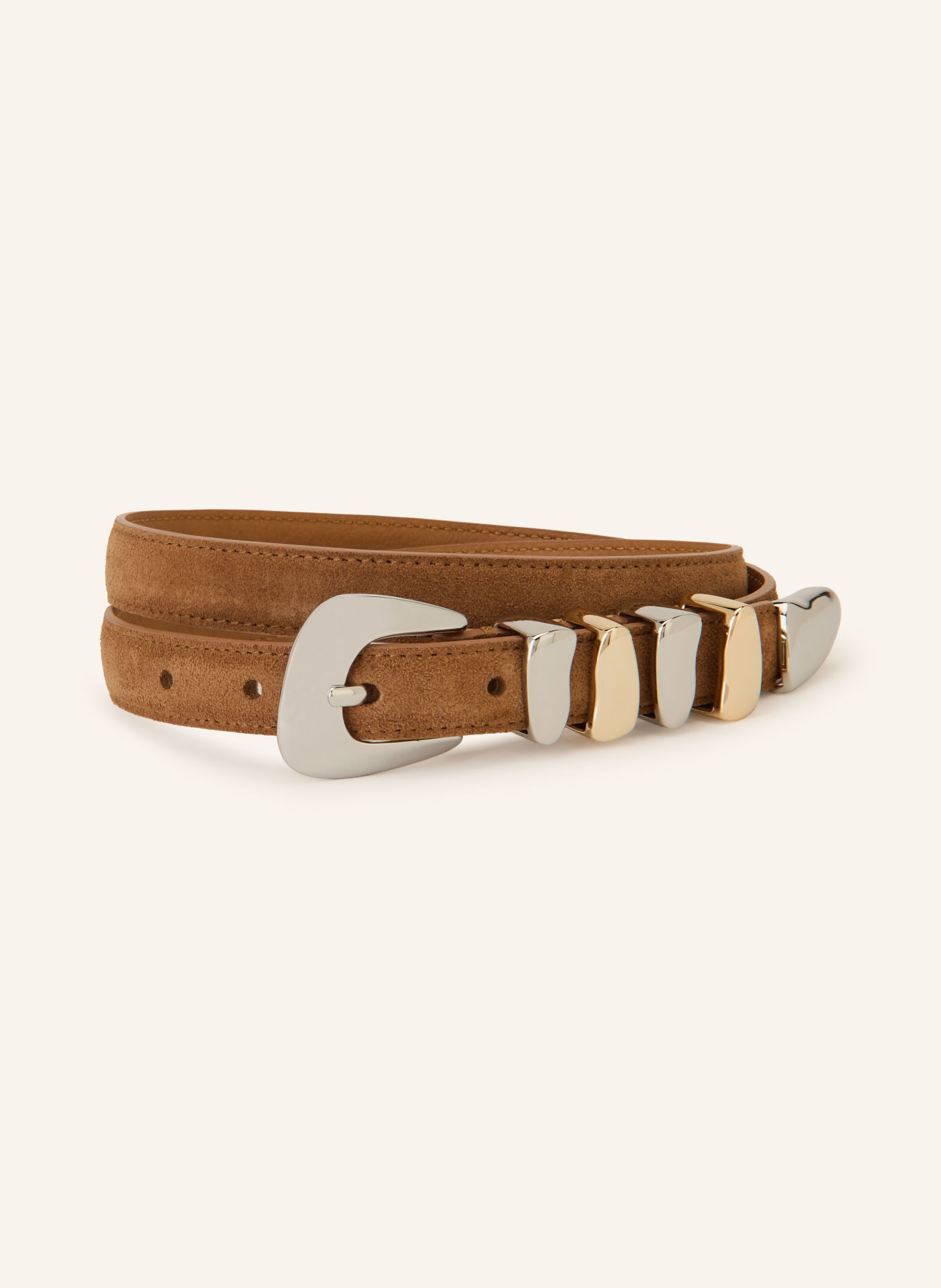 CLAUDIE PIERLOT Ledergürtel: COGNAC / GOLD