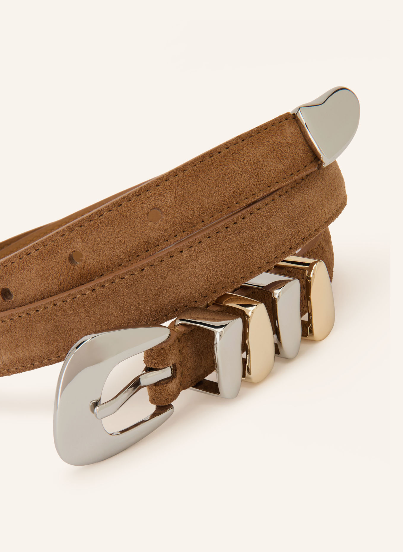 CLAUDIE PIERLOT Ledergürtel: COGNAC / GOLD