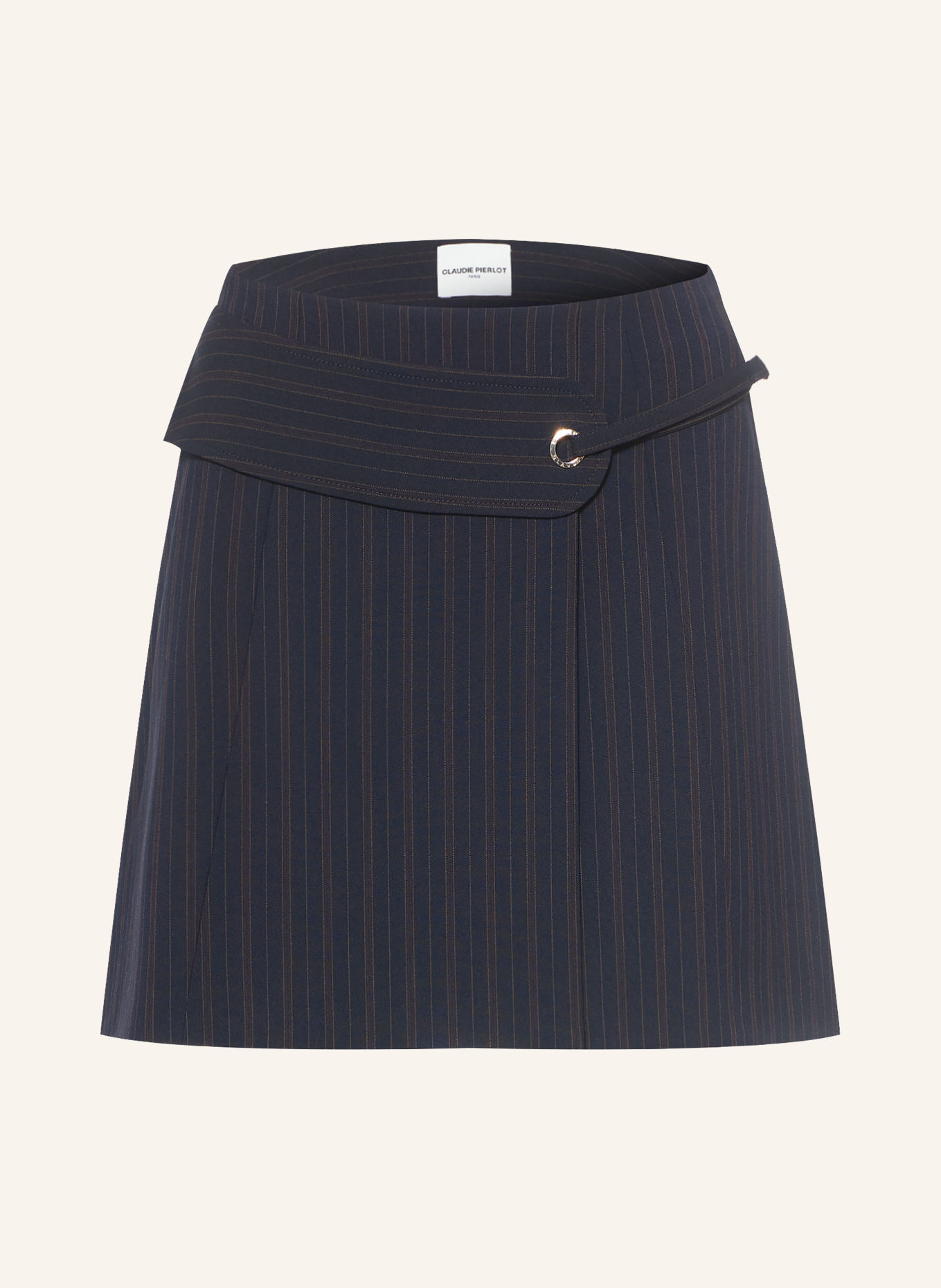CLAUDIE PIERLOT Rock in Wickeloptik: DUNKELBLAU / DUNKELROT / HELLORANGE