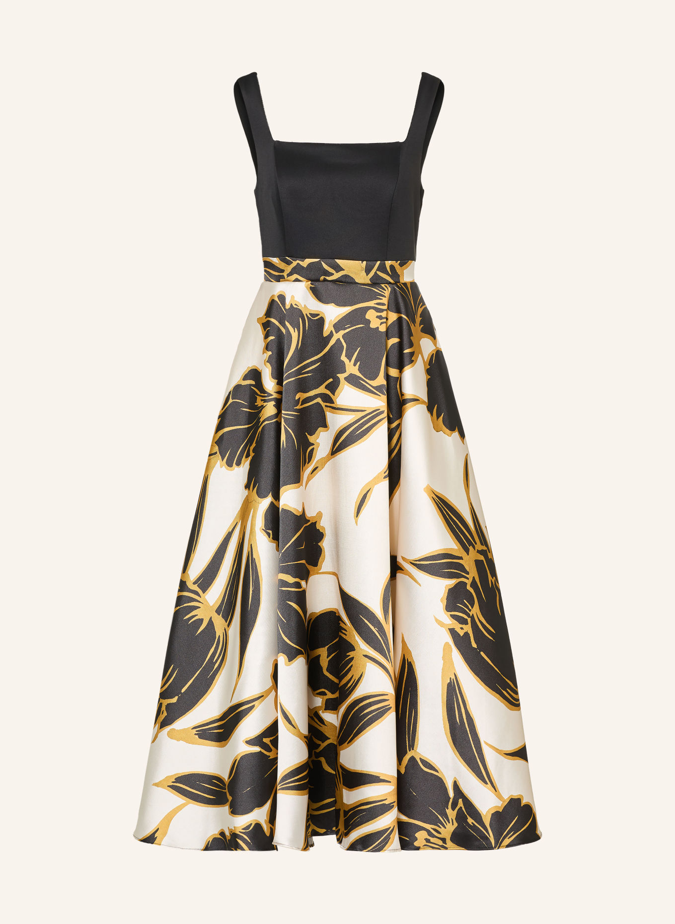 Phase Eight Satinkleid DELIE: SCHWARZ / GOLD / WEISS
