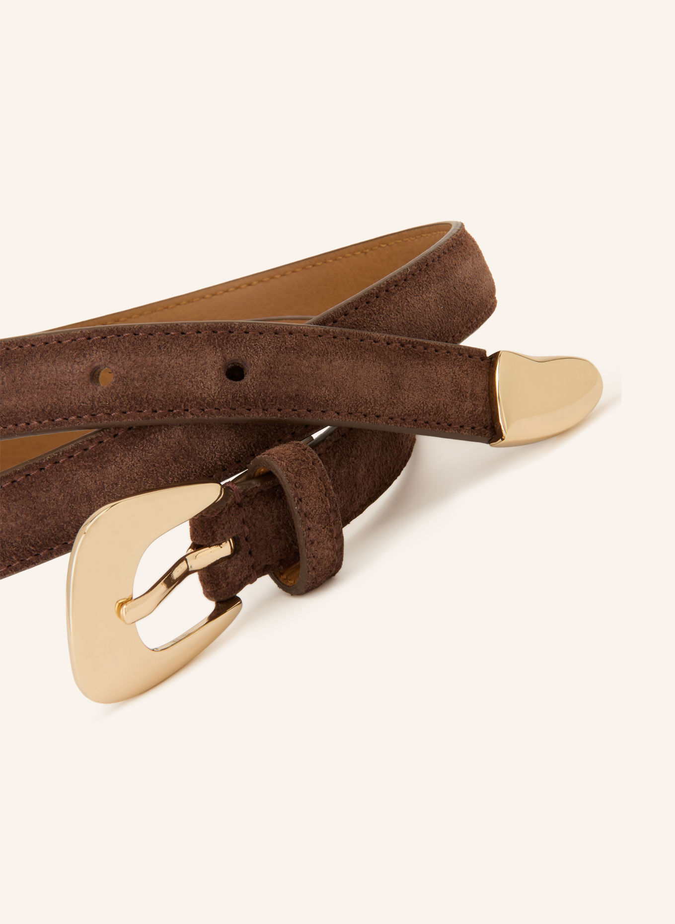 CLAUDIE PIERLOT Ledergürtel: BRAUN / GOLD