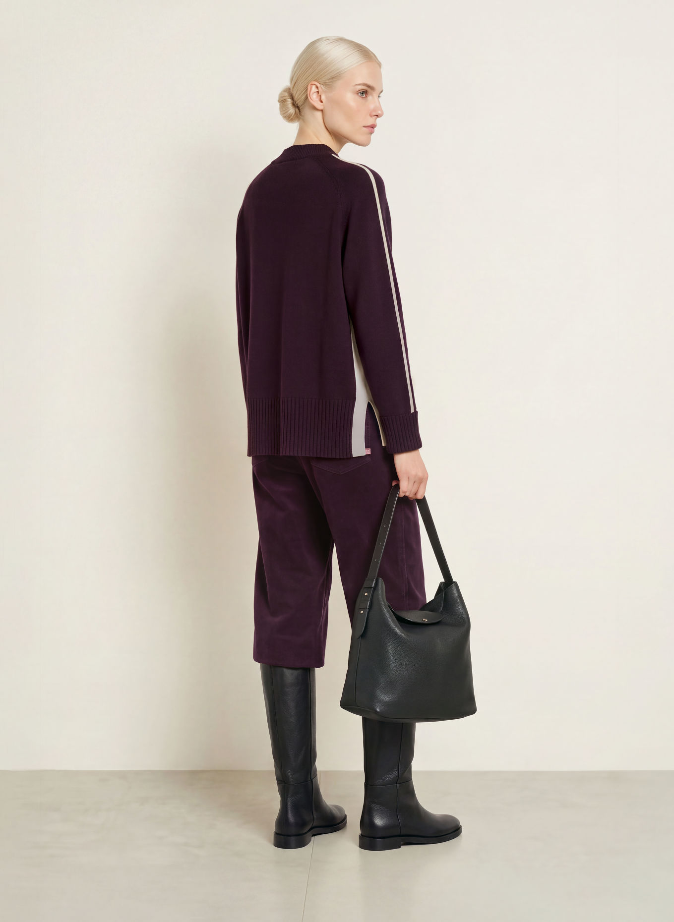Phase Eight Pullover HALLIE: DUNKELROT / CREME