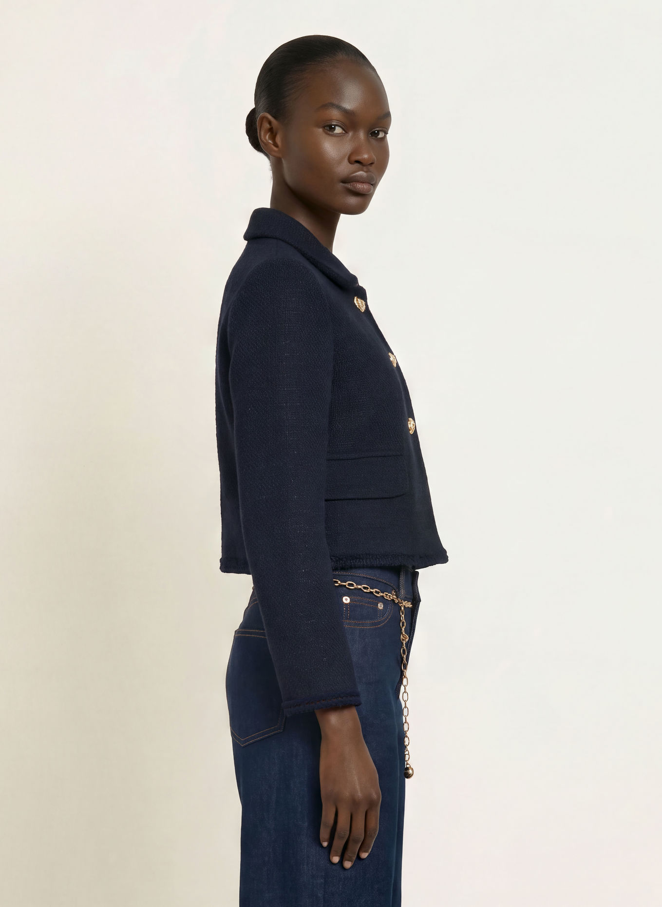 maje Kastenjacke mit Glitzergarn: DUNKELBLAU