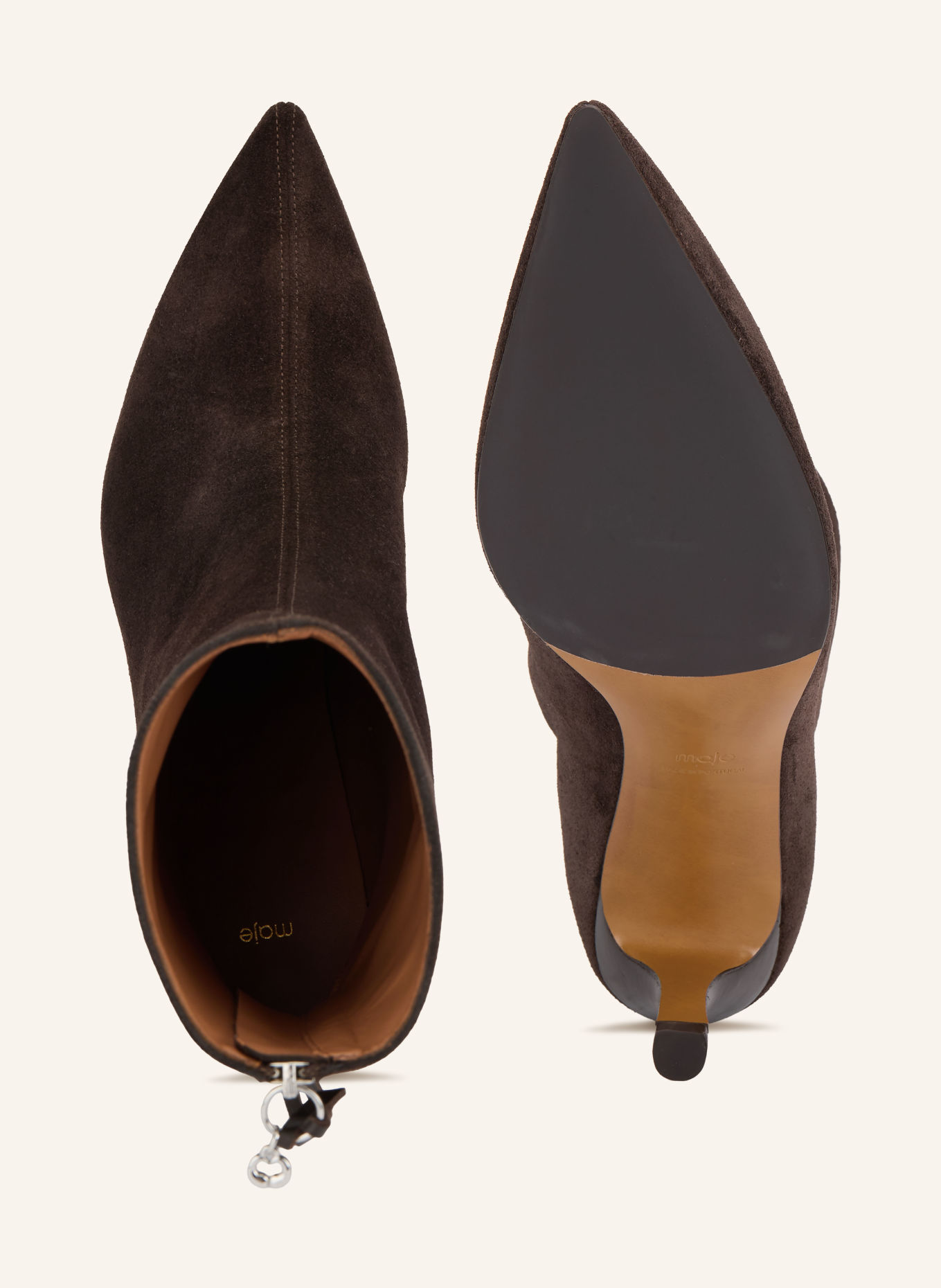 maje Stiefeletten: DUNKELBRAUN / SILBER
