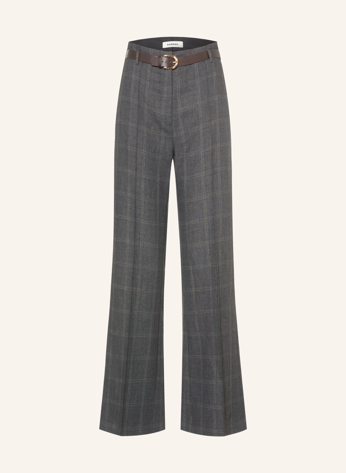 SANDRO Marlenehose: DUNKELGRAU / BEIGE