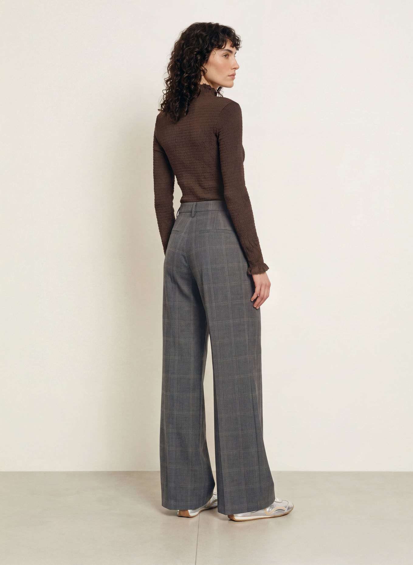 SANDRO Marlenehose: DUNKELGRAU / BEIGE