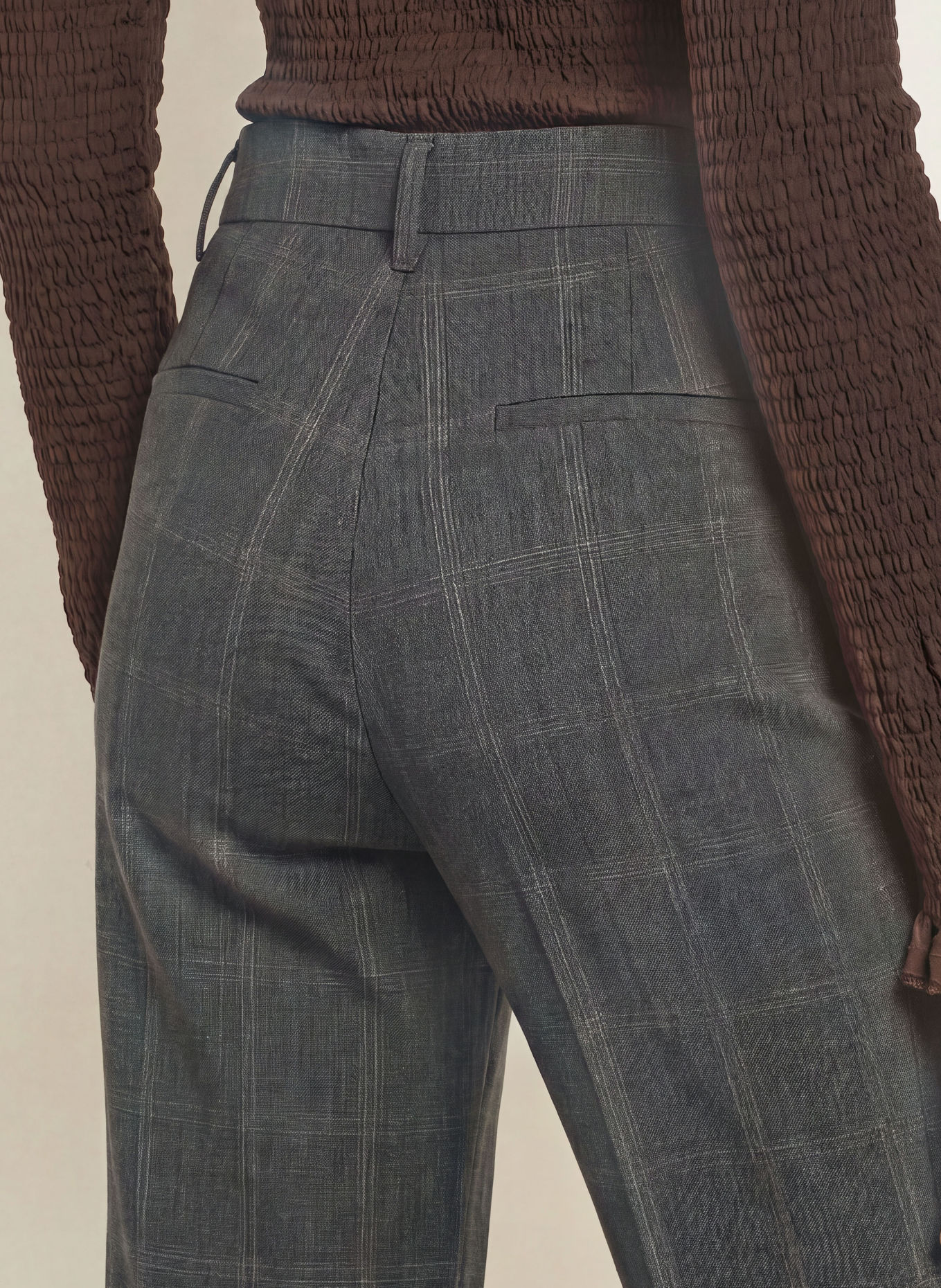 SANDRO Marlenehose: DUNKELGRAU / BEIGE