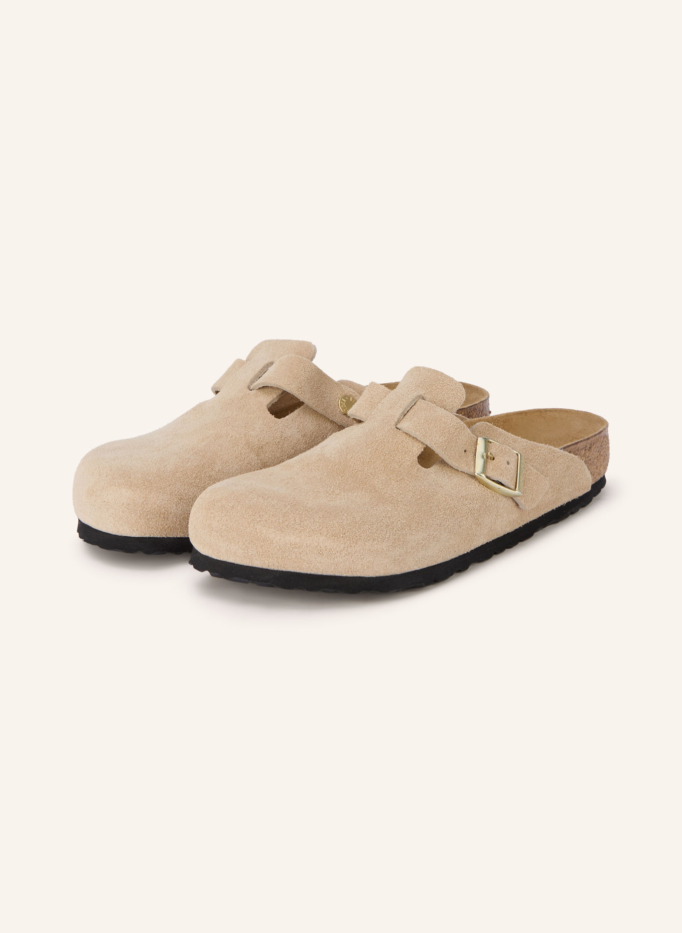BIRKENSTOCK Pantoletten BOSTON LEVE: BEIGE / GOLD