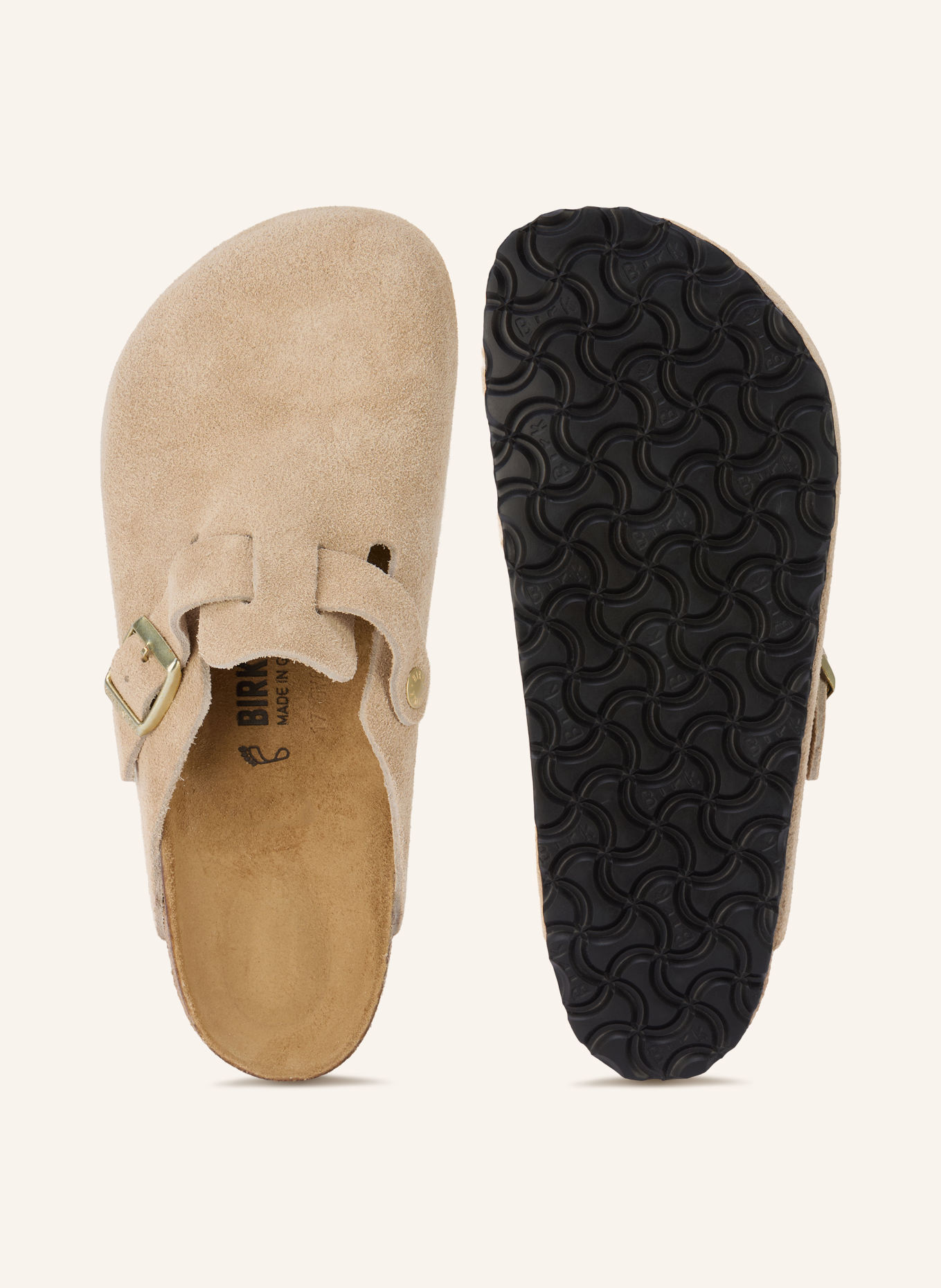 BIRKENSTOCK Pantoletten BOSTON LEVE: BEIGE / GOLD