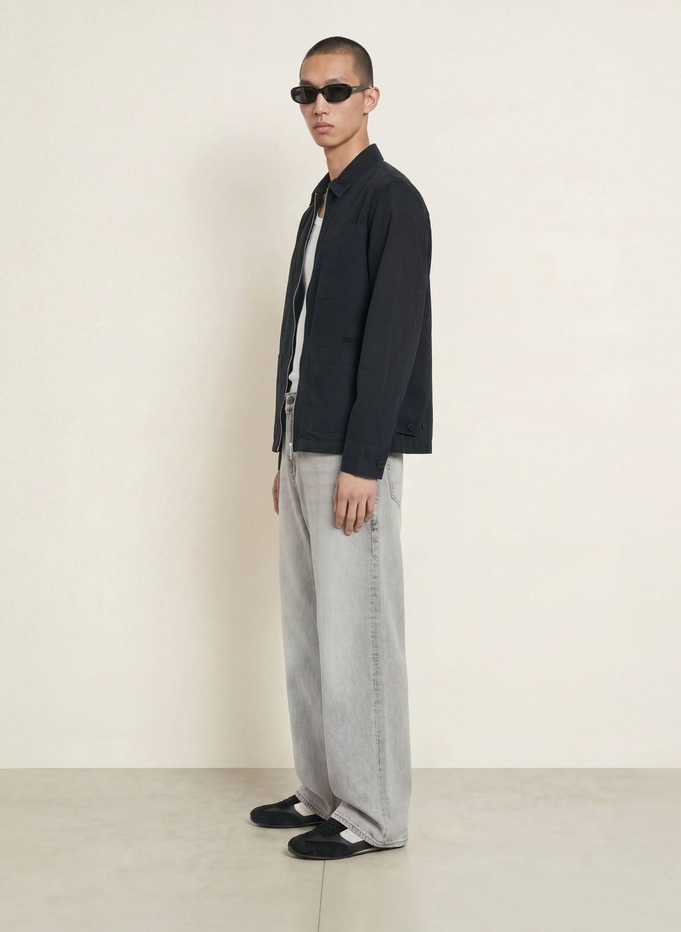 ALLSAINTS Overjacket DOLWEN mit Nieten: SCHWARZ