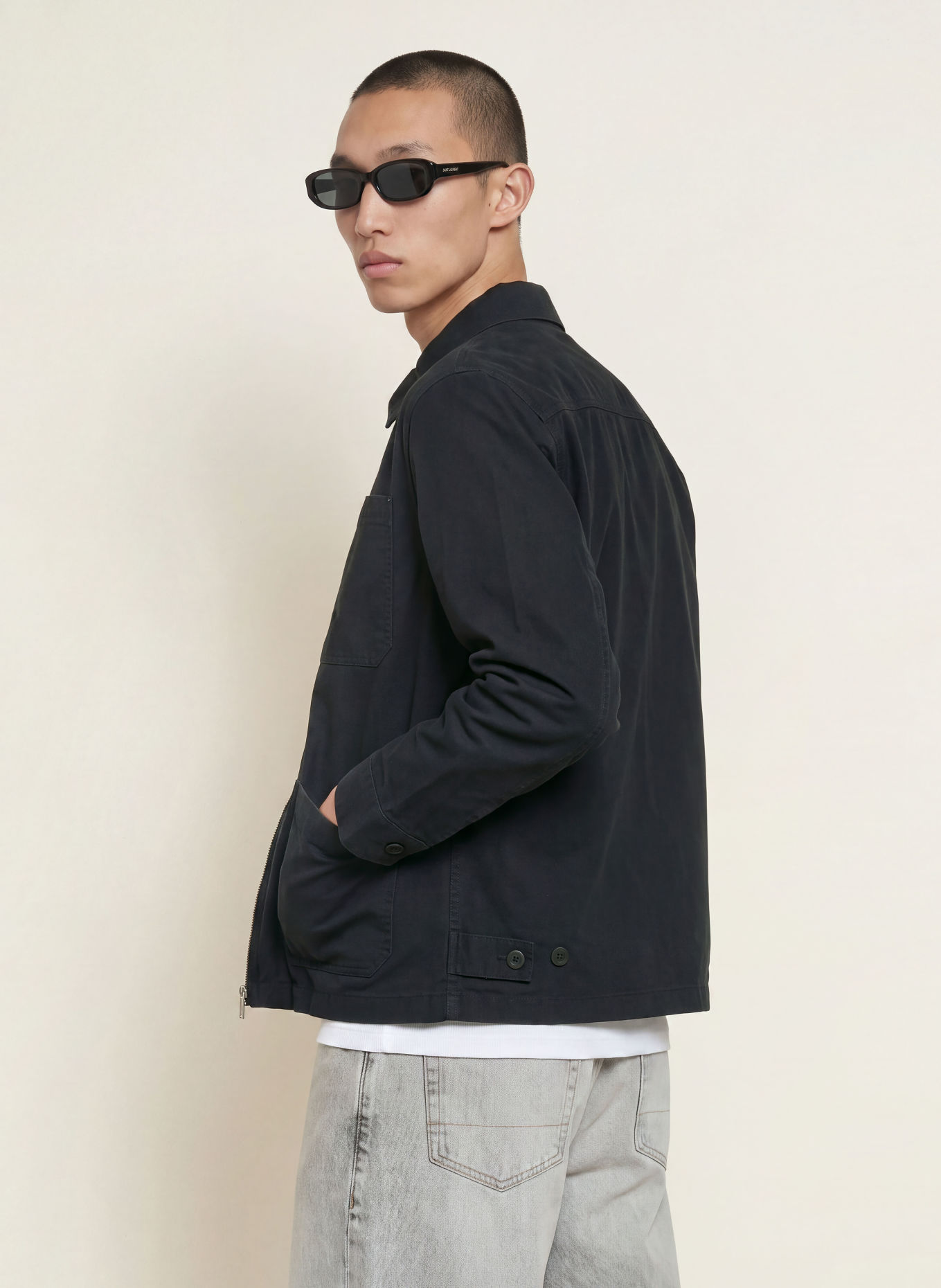 ALLSAINTS Overjacket DOLWEN mit Nieten: SCHWARZ