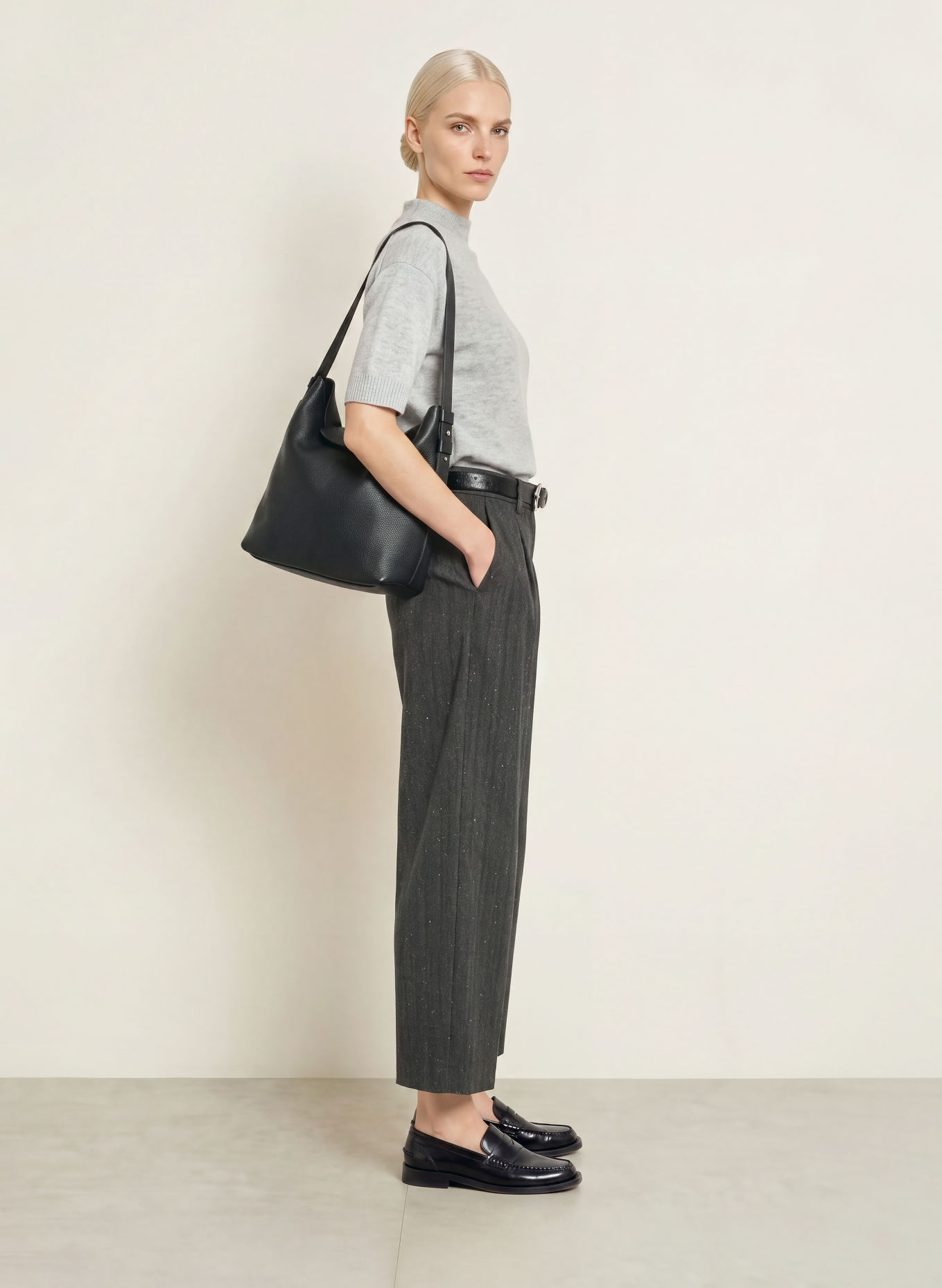 OPUS PANTS Hose MIKHA: SCHWARZ / DUNKELGRAU