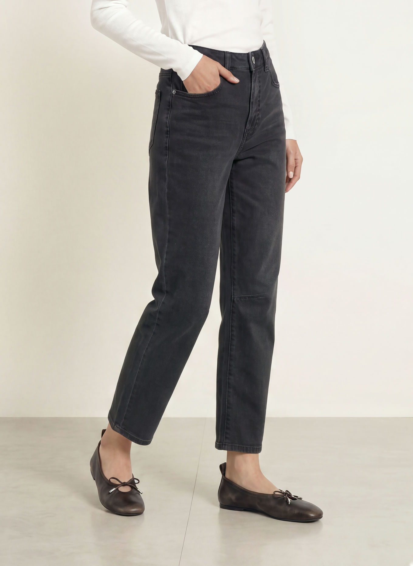 OPUS PANTS Barrel jeans MELLY RELAX: 70386 dark grey