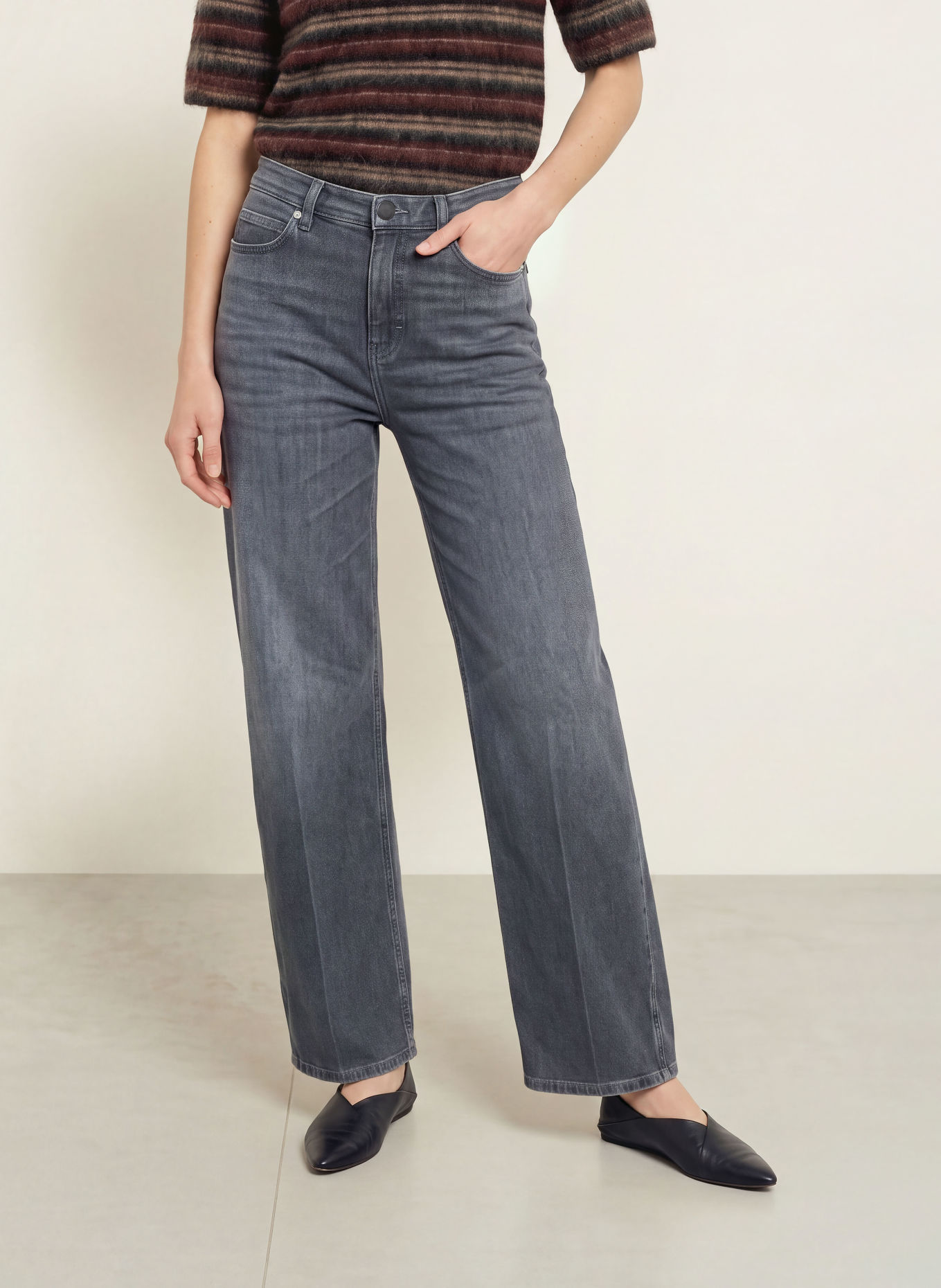 OPUS PANTS Jean barrel MARI LEAP: 70375 dark grey