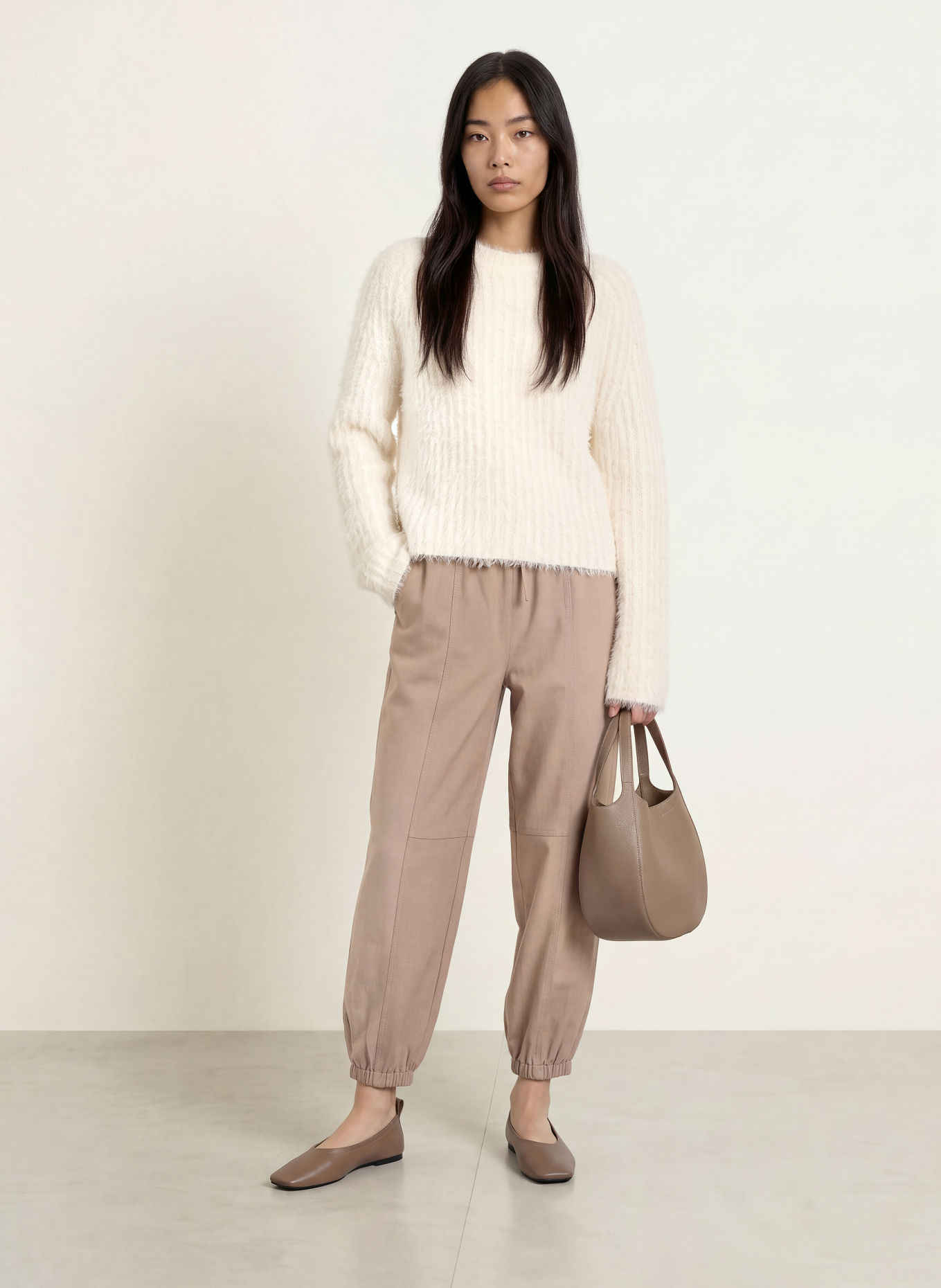 OPUS PANTS Hose MUCIA im Jogging-Stil: TAUPE