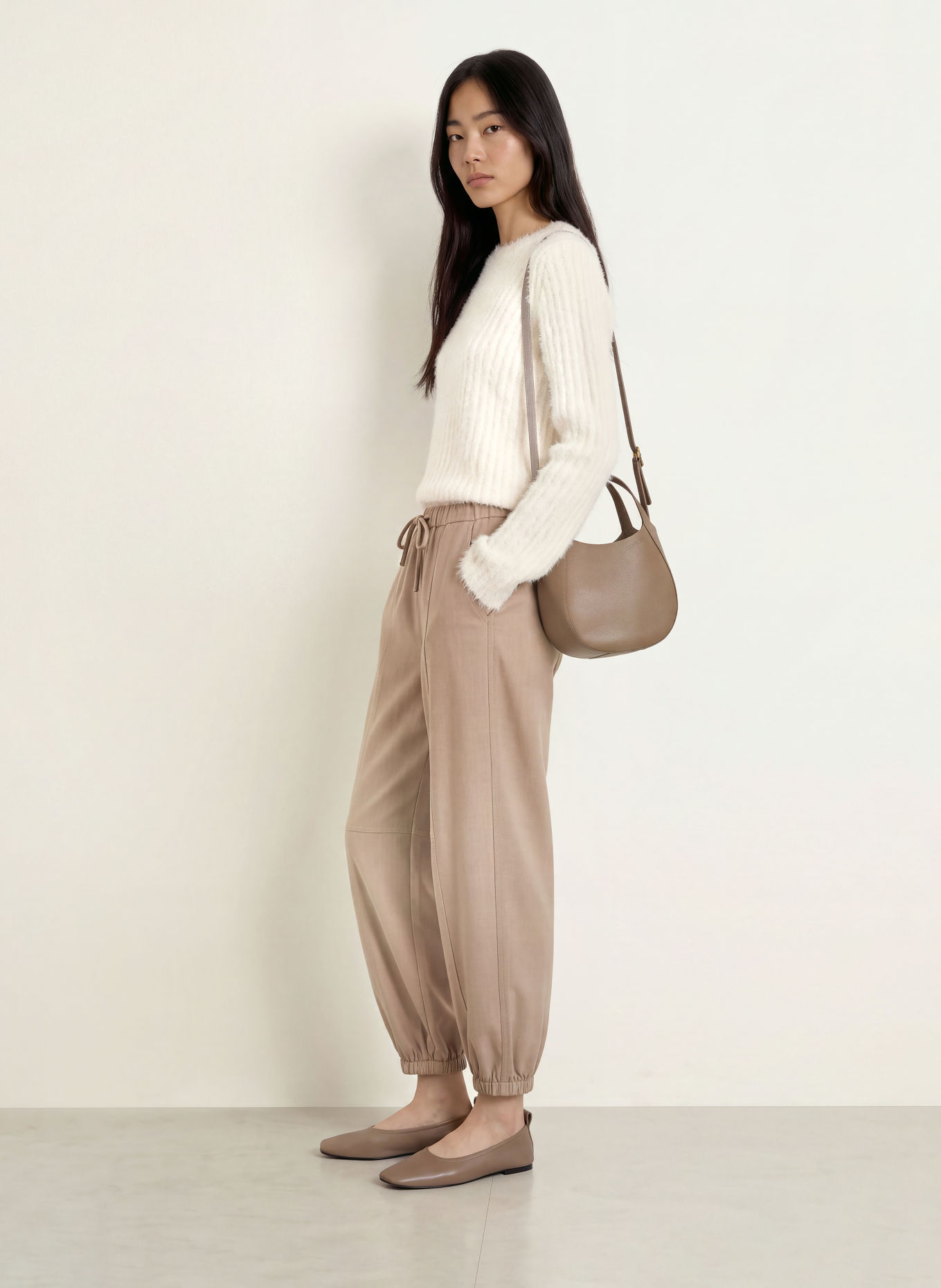 OPUS PANTS Hose MUCIA im Jogging-Stil: TAUPE